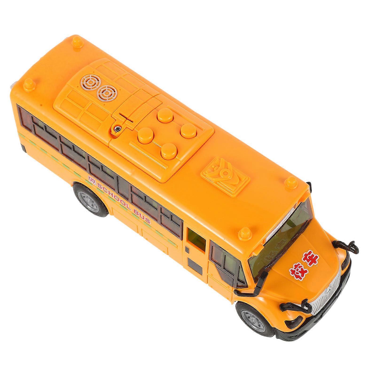 Kids School Bus Toy Simulation Bus For Playtime With Door Opening Function In Orange 1Pack