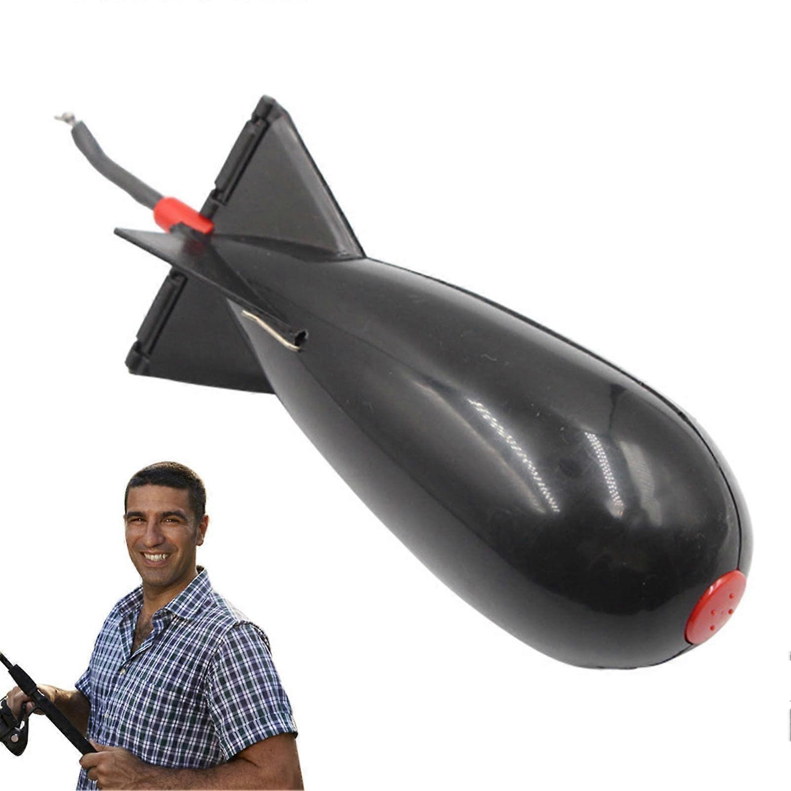 Fishing Bait Feeder | Large Rocket Shape Carp Bait Trap with Quick Aquaplan Retractable Black Floating Container M