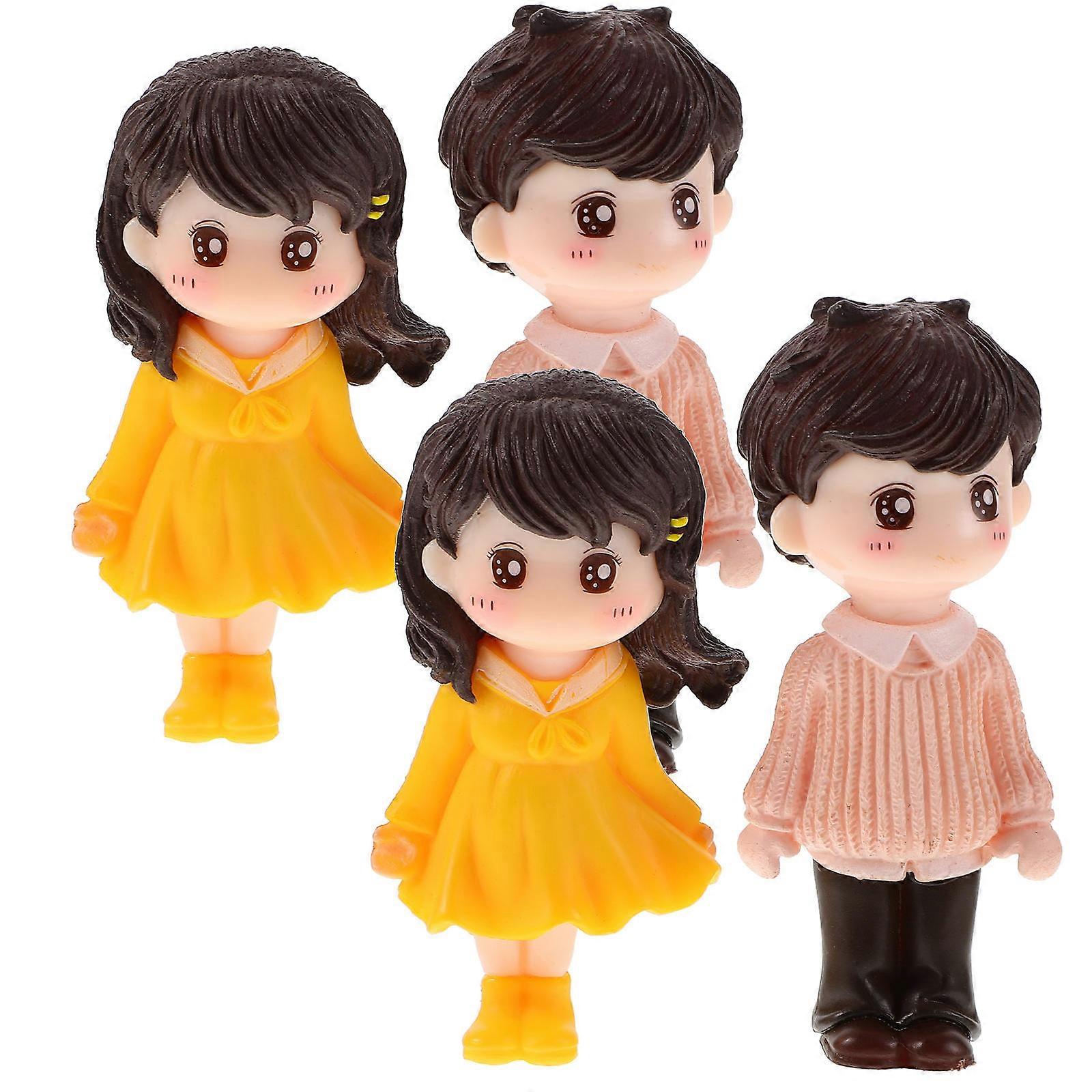 Romantic Couple Figurines for Home Decoration Made of Resin in Assorted Color 2 Pairs