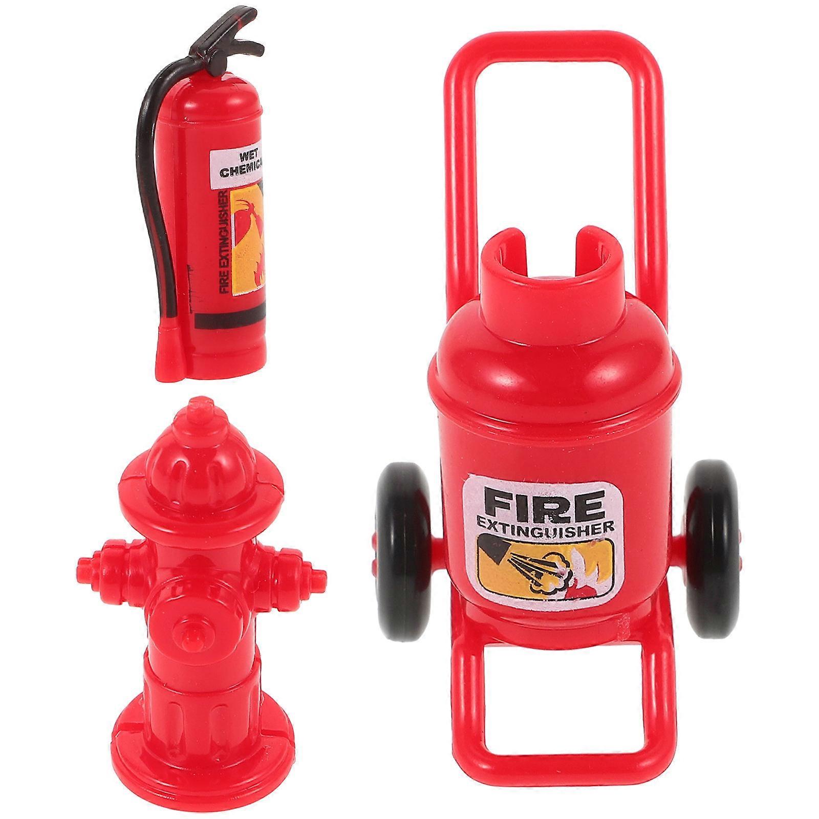 Durable Plastic Miniature Fire Extinguisher for Doll House Decoration Red Color Enhances Authenticity