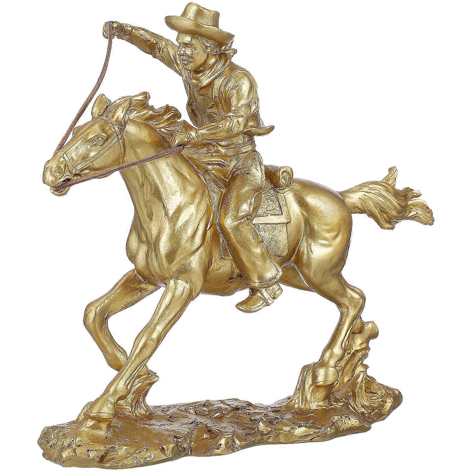 Artistic Standing Horse Figurin Decorative Horse Statue for Bookshelf and Cafe 1Set