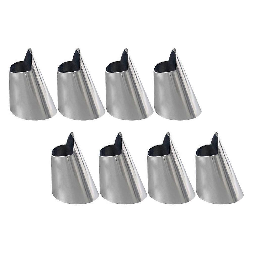Stainless Steel Finger Protector for Safe Cutting and Cooking with Versatile Kitchen Use Silver Size 8pcs