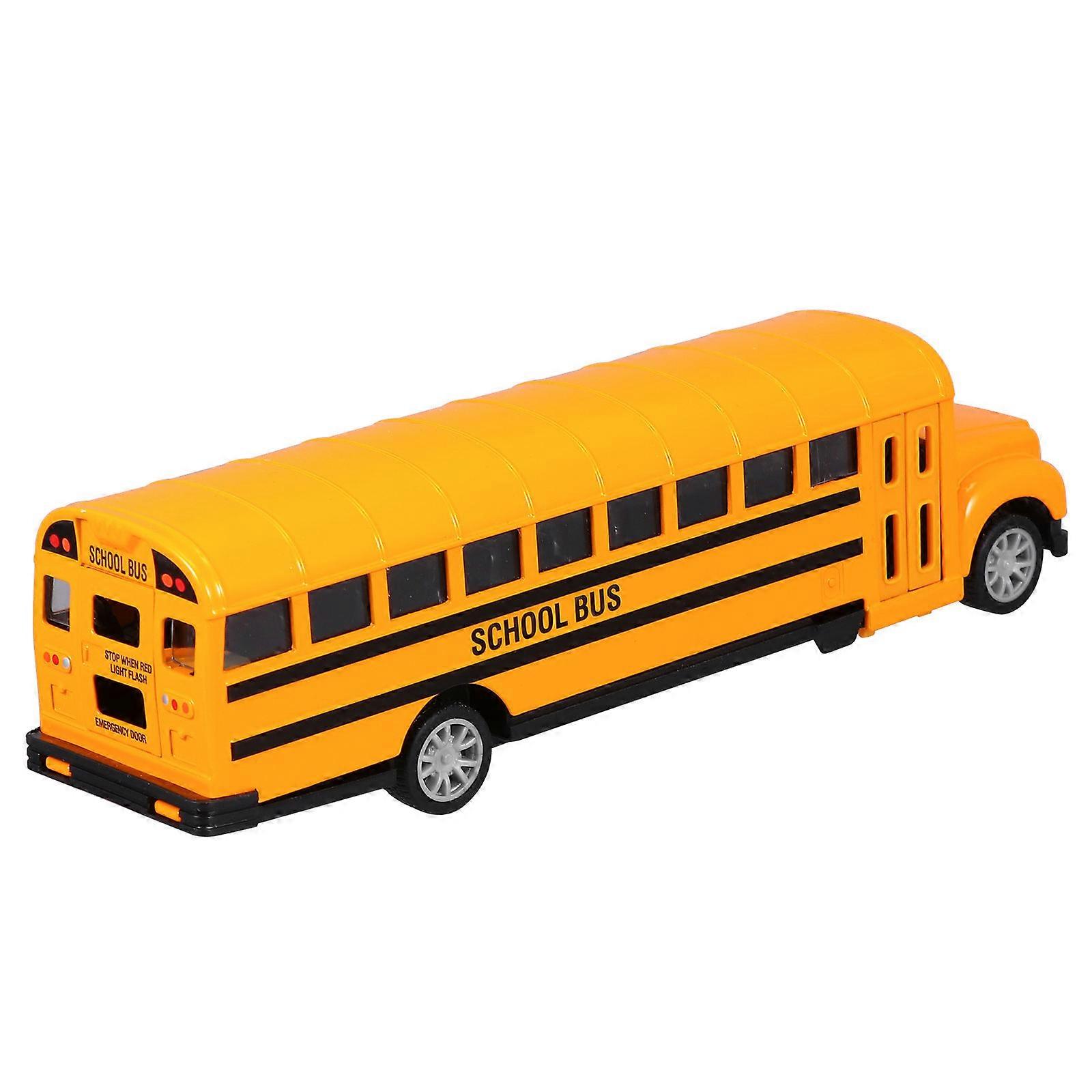 Mini Bus Design Alloy Toy Car For Kids And Children Role Playing Orange Color Battery-Free 1Pc