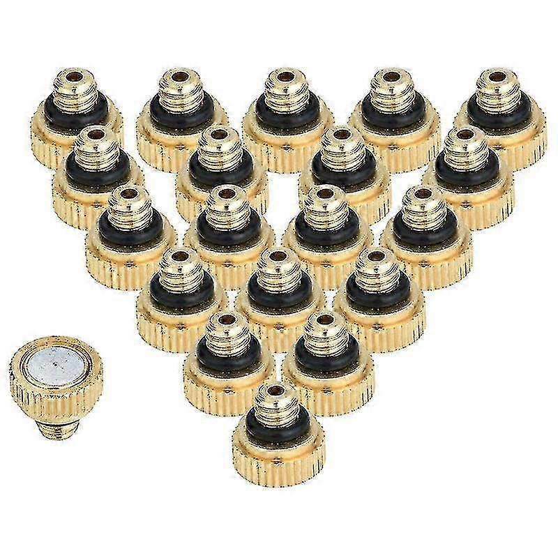 2025 Newest Upgraded 20pcs Brass Misting Nozzles For Cooling System 0.012 Inch(0.3 Mm) Water Spray Nozzle Sprinklers Mis