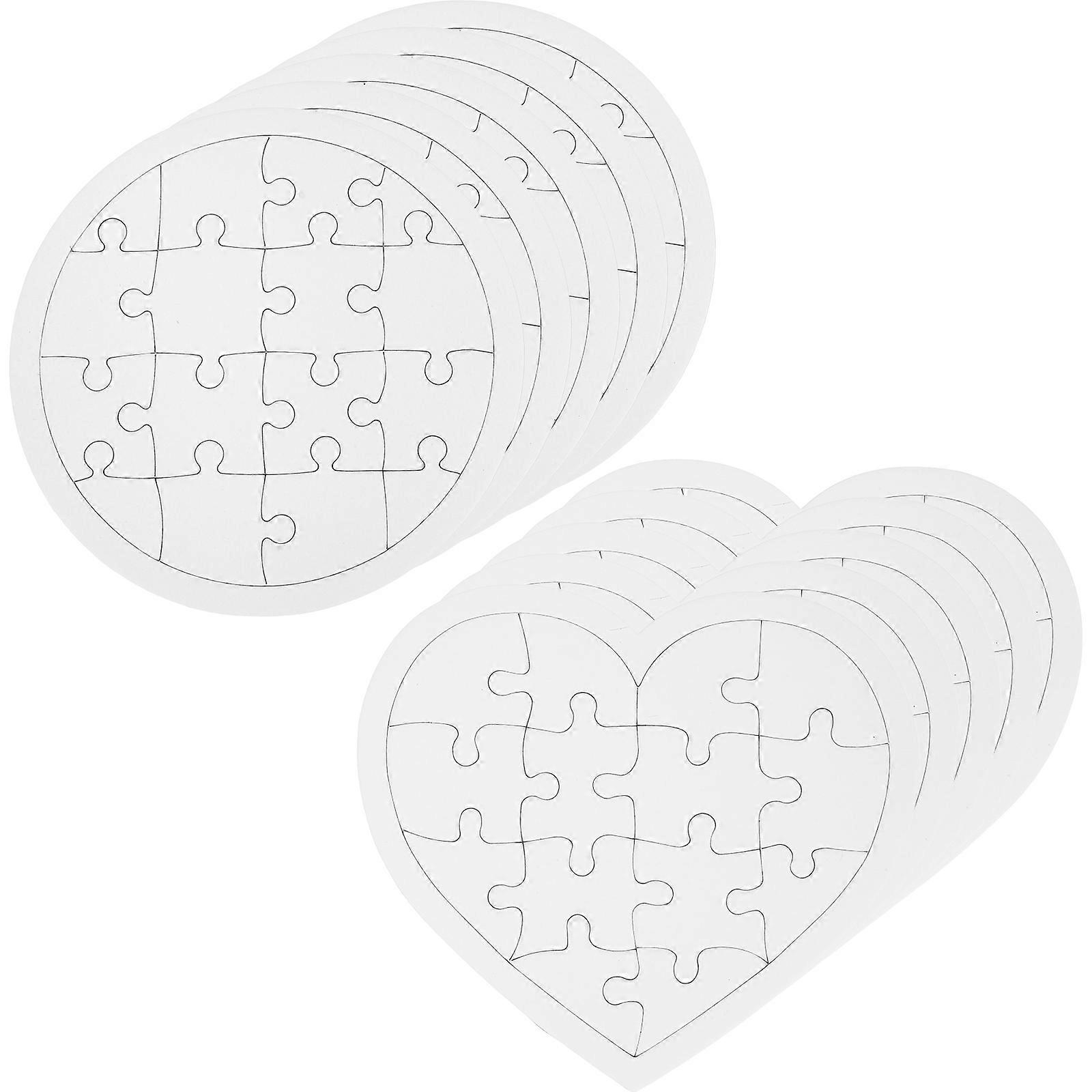 DIY Puzzle Toys for Kids with Blank Paper Puzzles Craft Supplies 10pcs