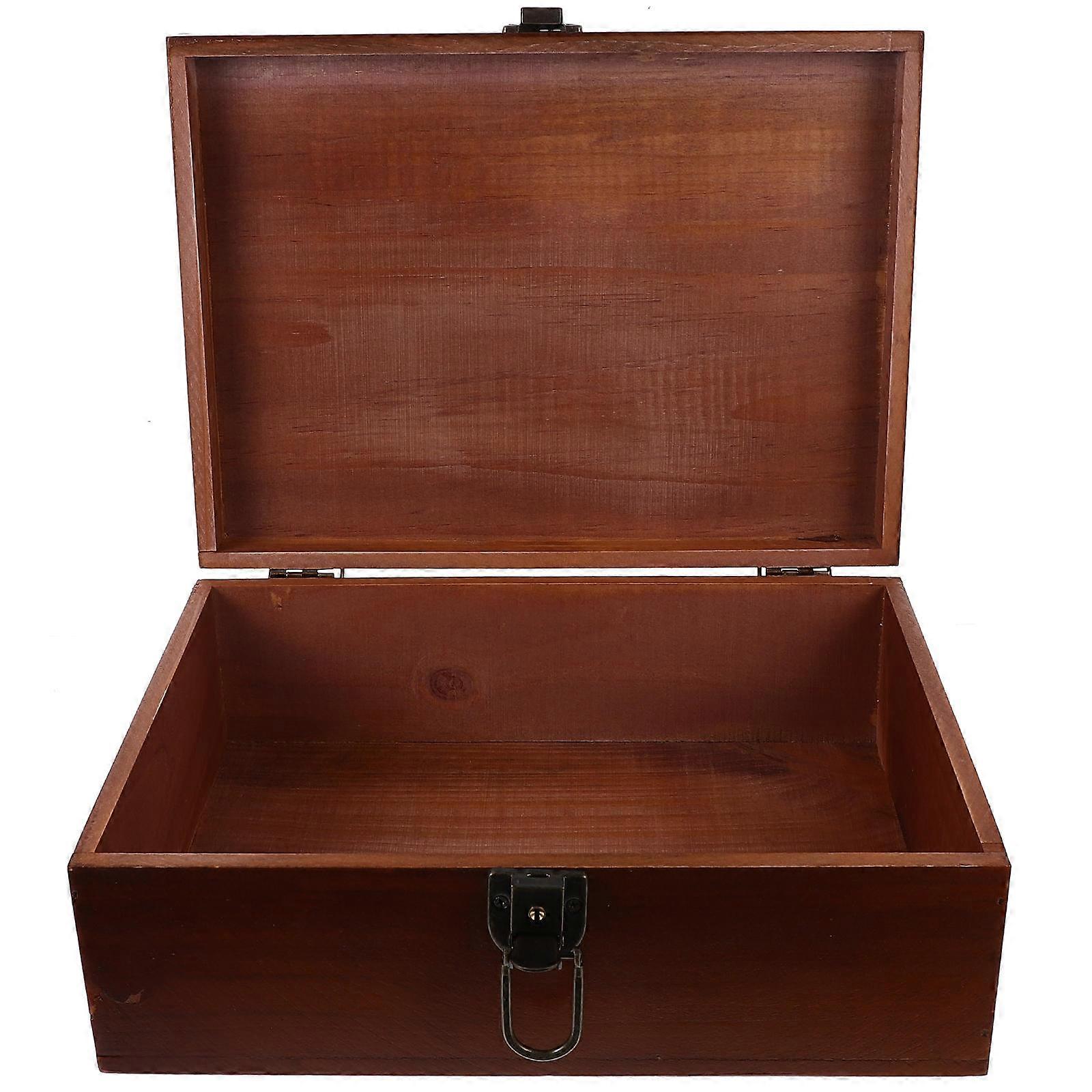 Wooden Jewelry Box for Home Use Sturdy Pine Wood with Lock Assorted Color 6.3x4.3x2.8 Inches