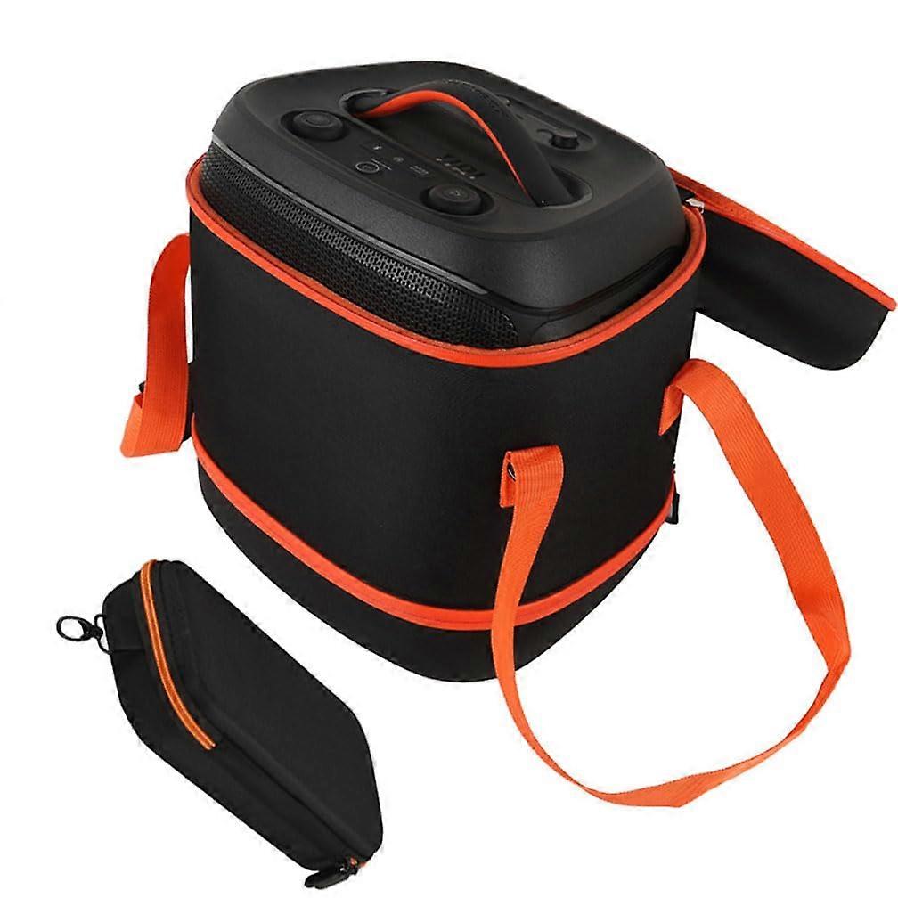 Protective Case for JBL Partybox Encore 2 Speaker, Travel Case Hard Shell Protective Case with Detachable Storage Bag for Microphone (Orange)