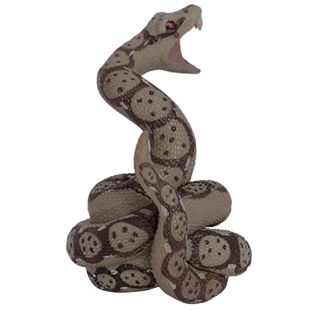 PVC Fake Snake Toys For Kids Pretend Play Light Brown 13.5x10cm 1Set