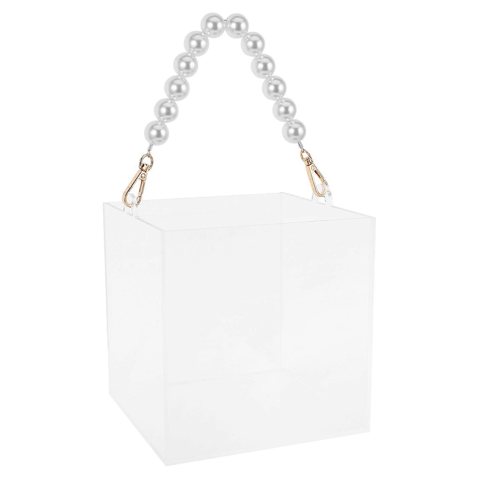 It sounds like you're describing a product listing for **clear boxes with pearl handles**, ideal for events or storage. Here's a polished and