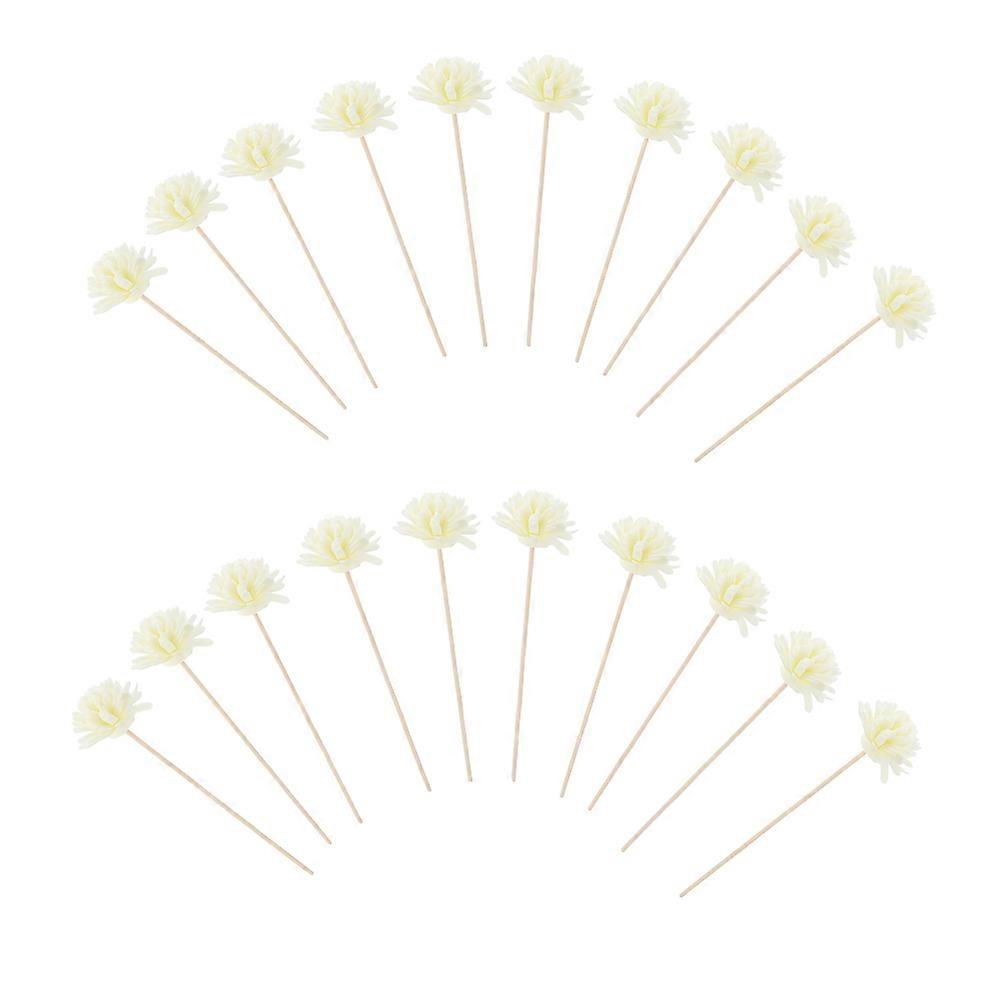 Artificial Flower Aroma Diffusers 20Pcs Flower-shaped Fragrance Release Home Use Light Yellow Chic Style