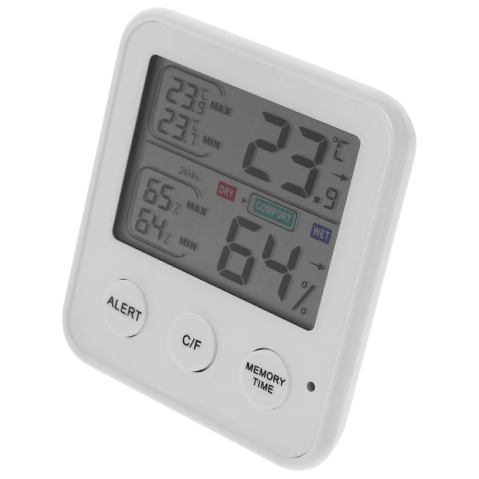 Digital Temperature And Humidity Meter Electronic Temperature Measurement Device For Wine Cellar Applications With Rectangular Shape 1Pack