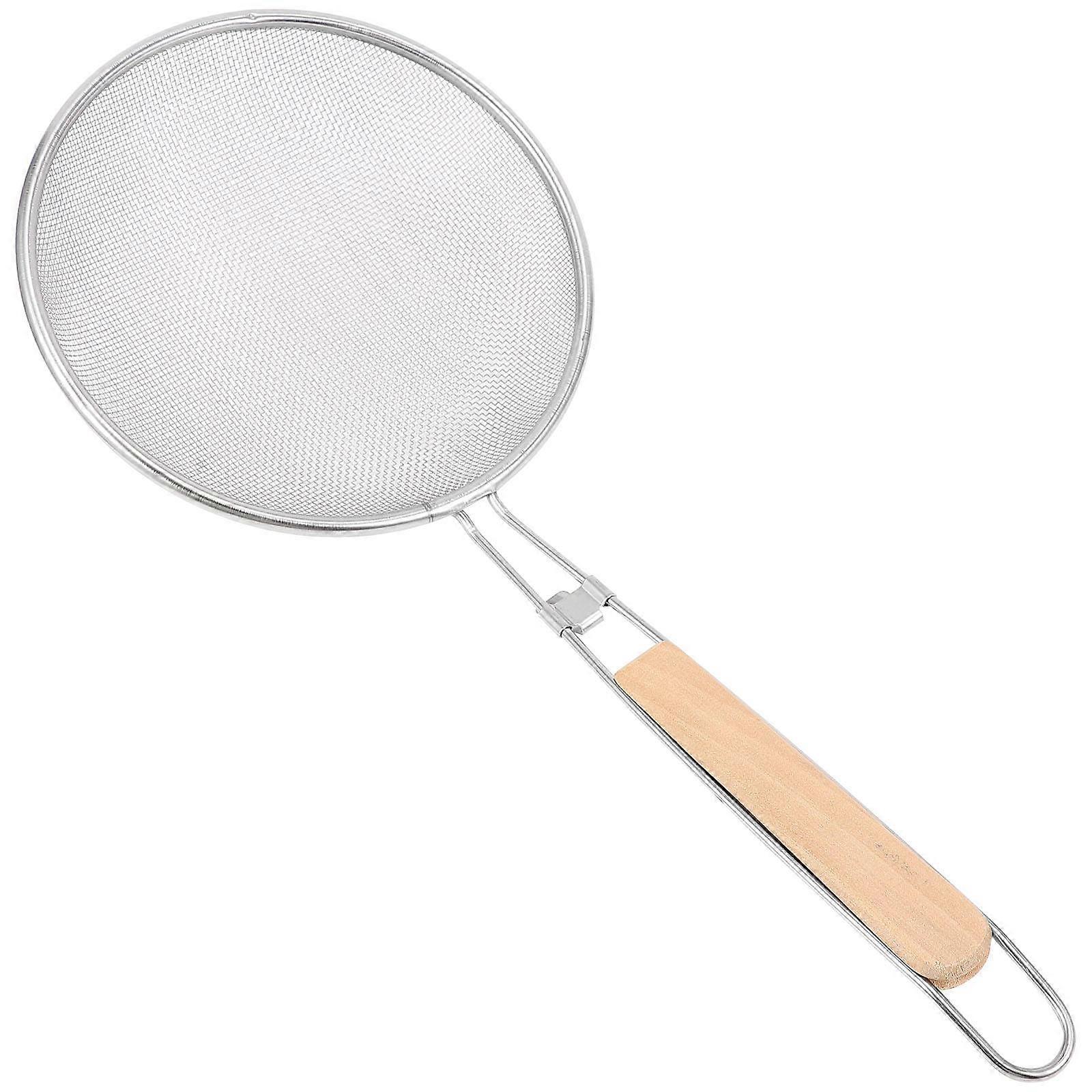 Stainless Steel Skimmer with Wooden Handle for Kitchen Use Never Rust 1pc