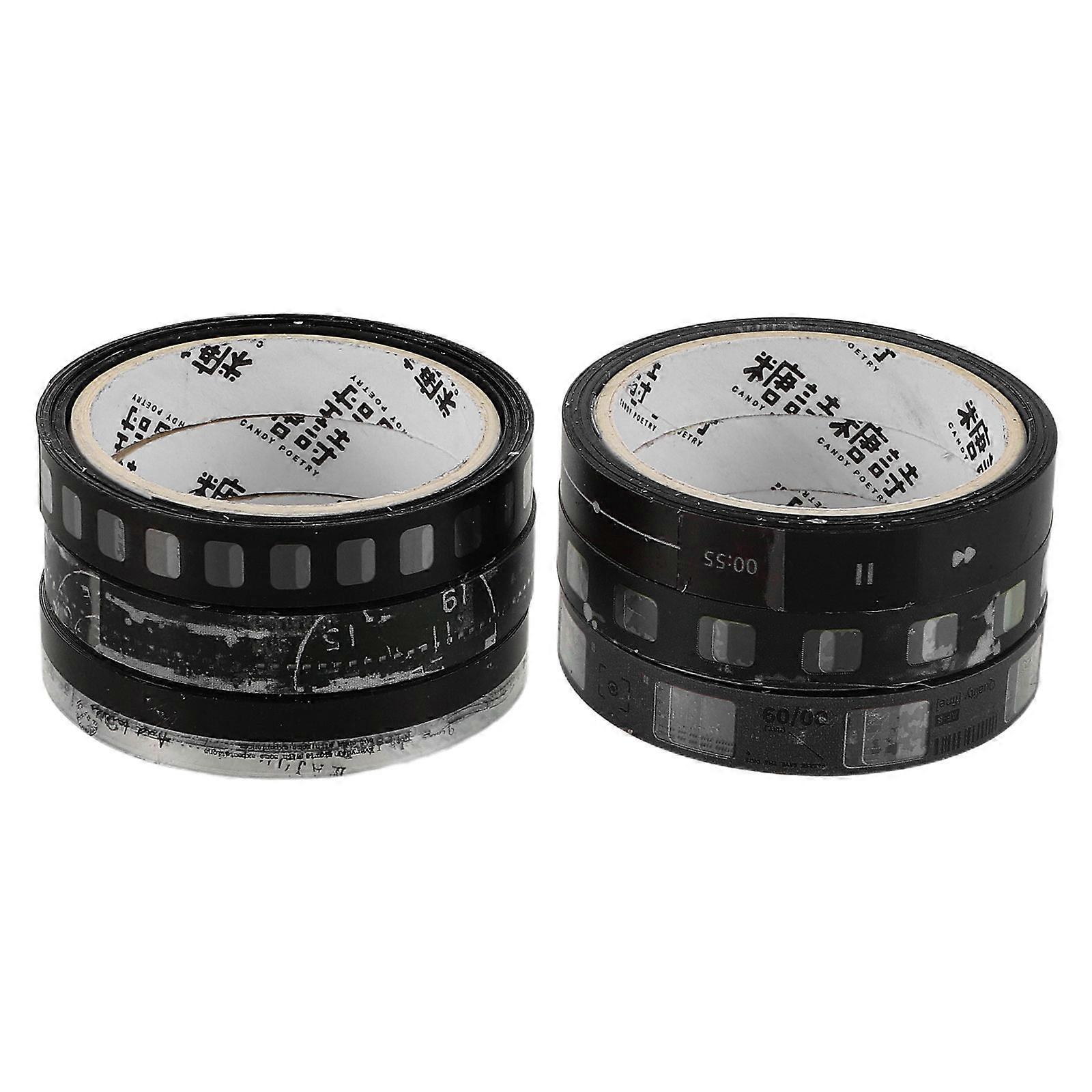 Retro Filmstrip Washi Tape Set 6 Rolls of Pet Themed Decorative Stickers for Scrapbooking, Journaling, DIY Crafts, and Card Making Reusable