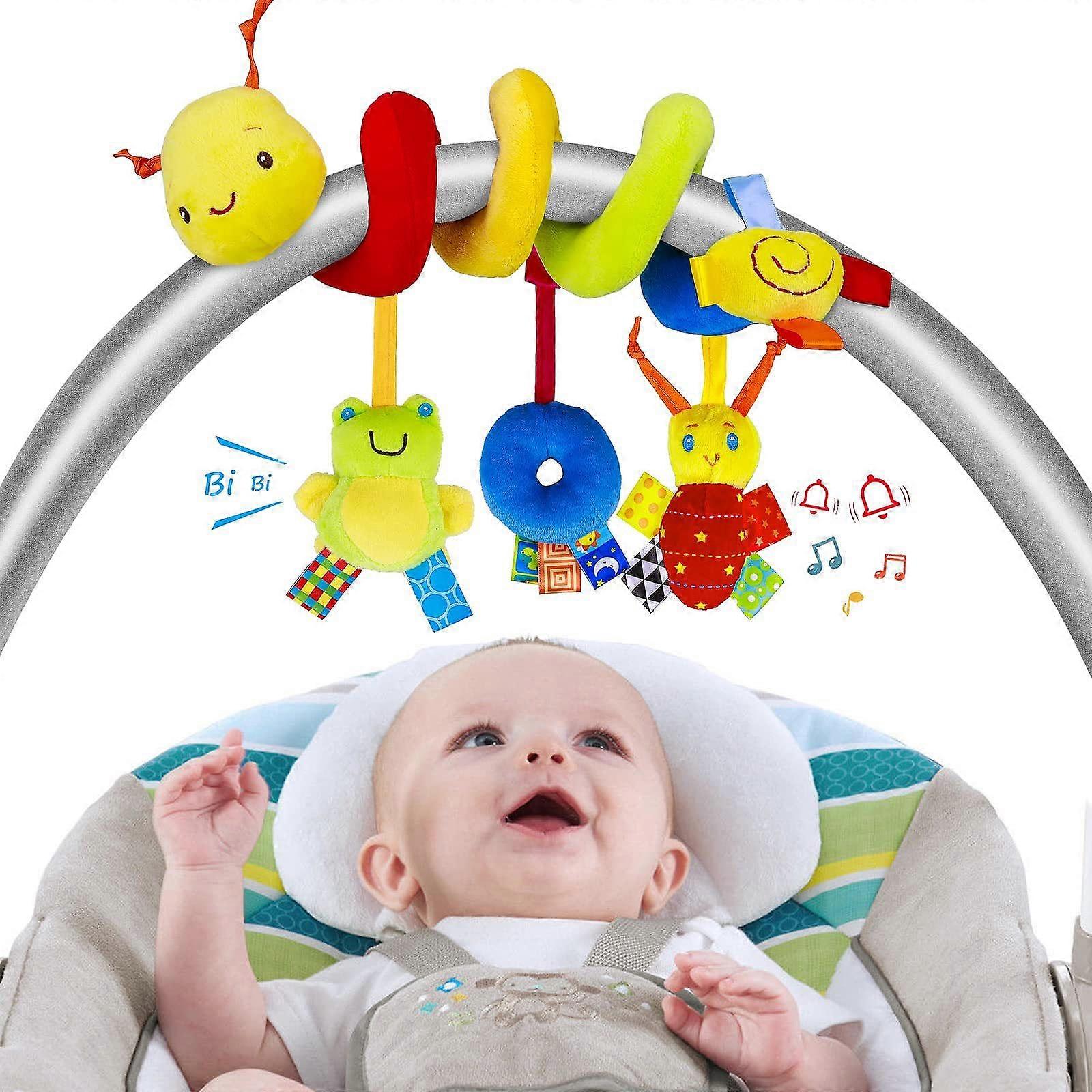 Pram Toy - Baby Spiral Plush Caterpillar Chain, Soft Hanging Toy for Car Seats and Cribs, Ideal for Toddlers 3-12 Months