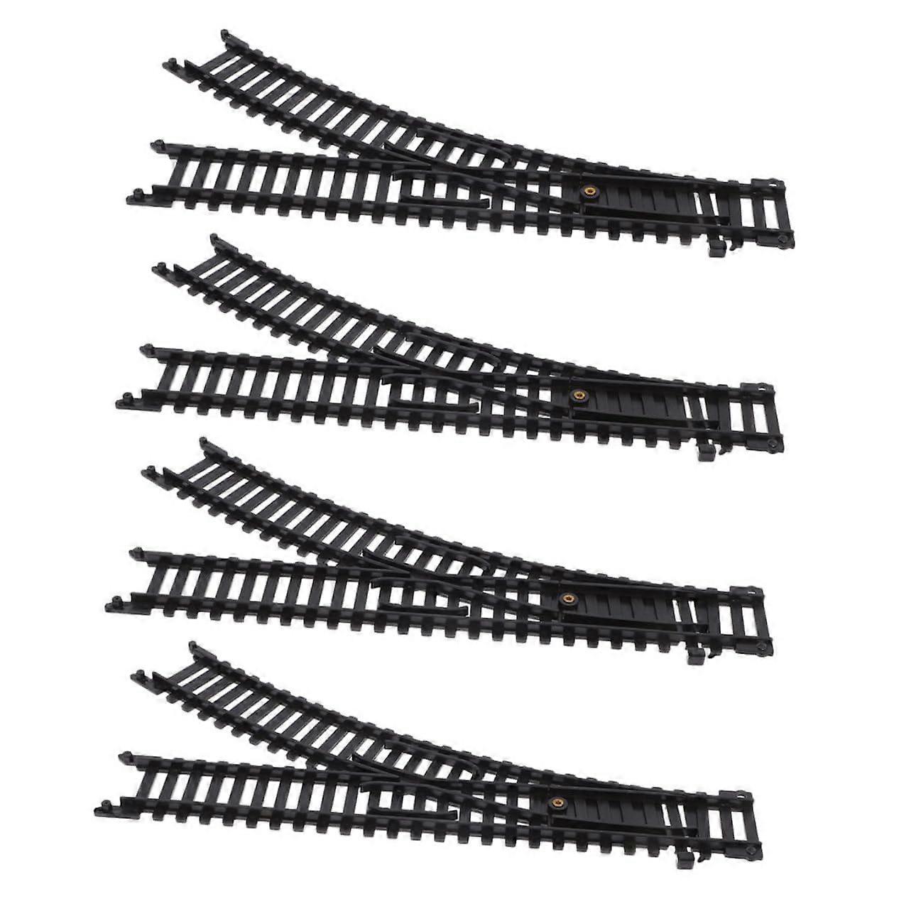 2 Pairs Plastic Railway Rails Accessories for Boys Girls Extension Set Rails for Electric Toys for Christmas Tree and Table Decoration Black