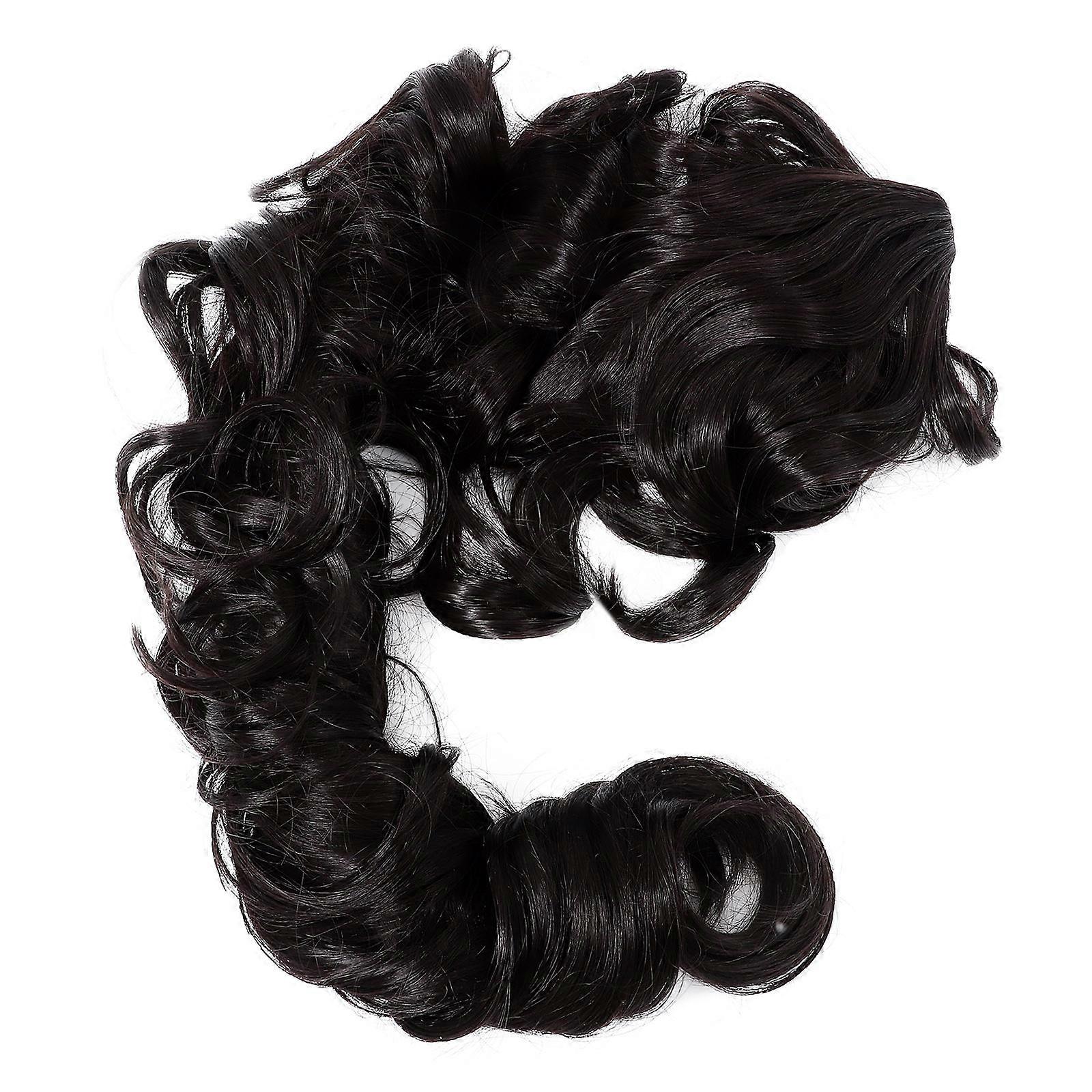 5Pcs Long Wavy Ponytail Claw Clip Hair Extensions For Ladies 27.6X3.1X2In Ideal For Parties Black