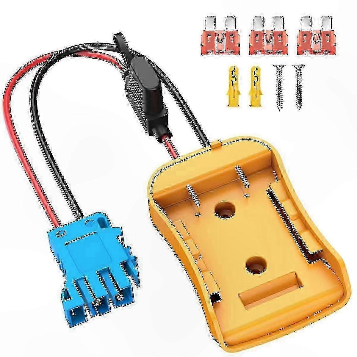 20V Battery Adapter with Wire Harness & 40A Fuse for Ride-On Toys and Kids Vehicles