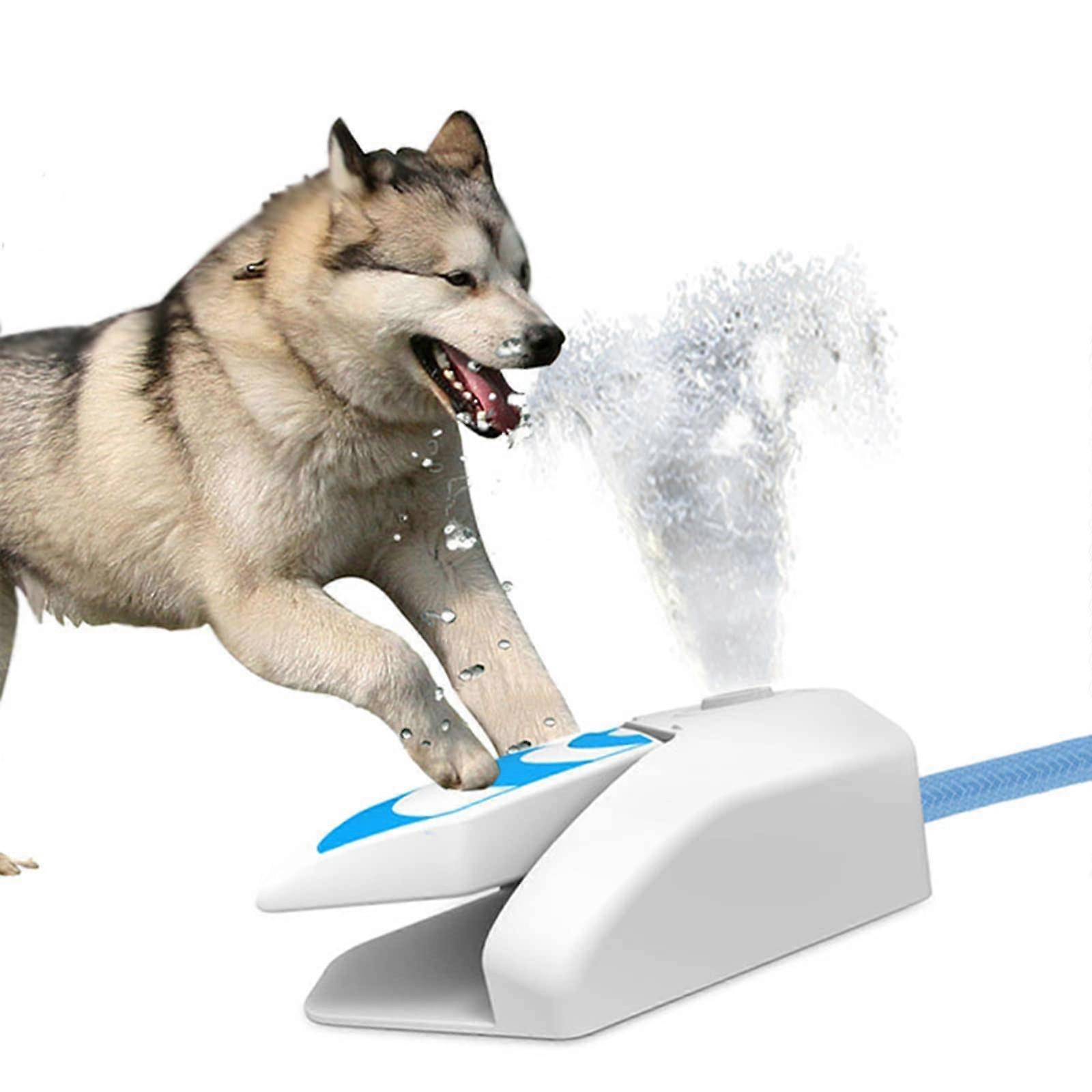 Outdoor Dog Garden Fountain - Automatic Drinking Water Dispenser with Paw Step, 1.5 cm Water Inlet Diameter