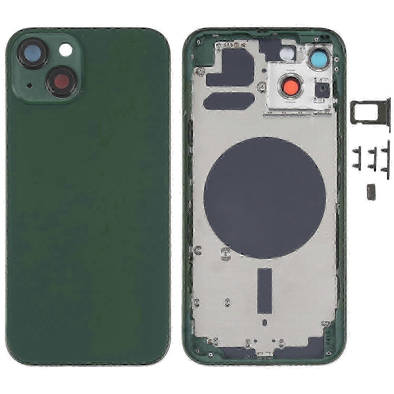 For iPhone 13 6.1 inch Back Battery Housing Cover+Middle Plate Frame+Side Buttons Replacement