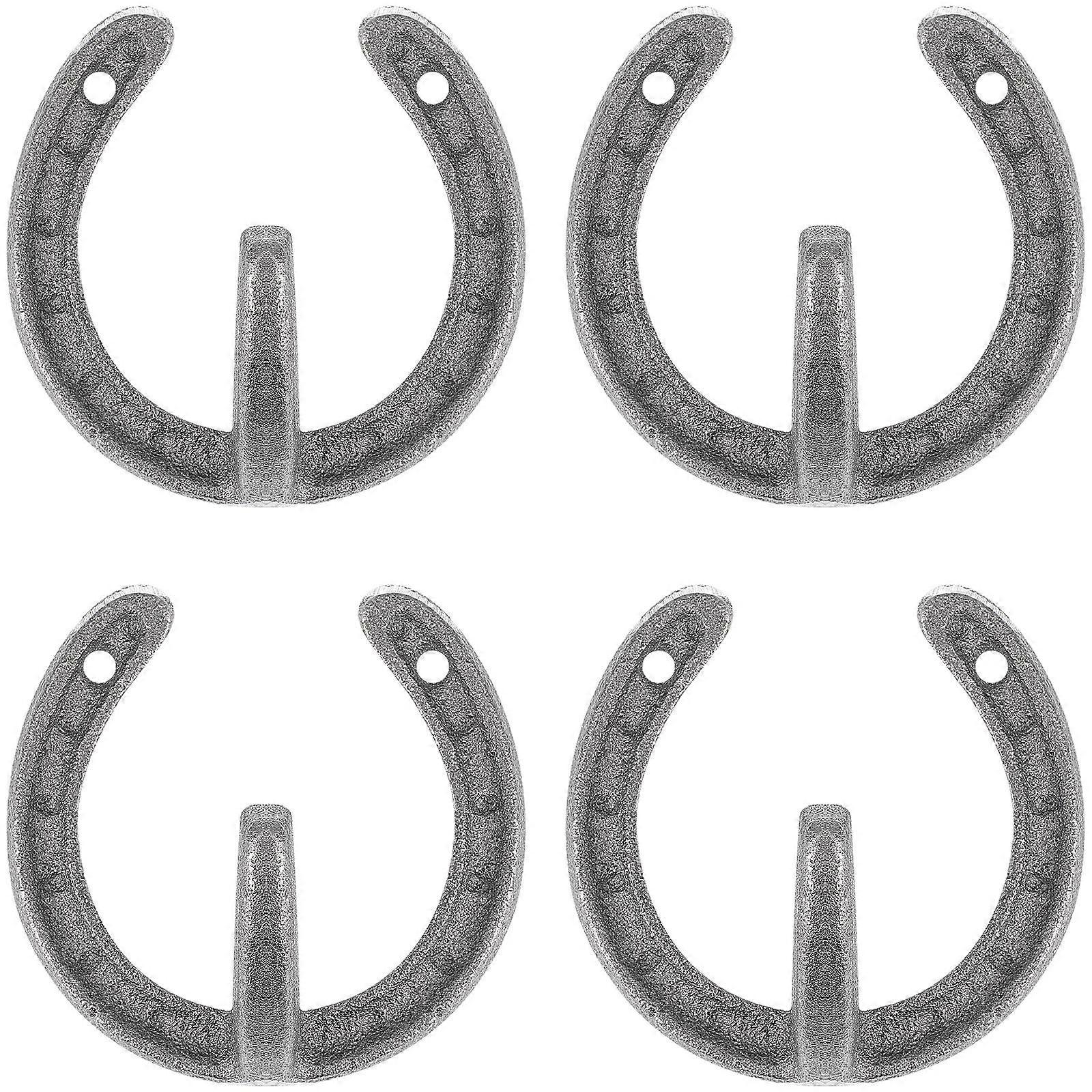 4 Pcs Horseshoe Shape Wall Hanger Retro Hanging Hook Practical Sundries Organizer