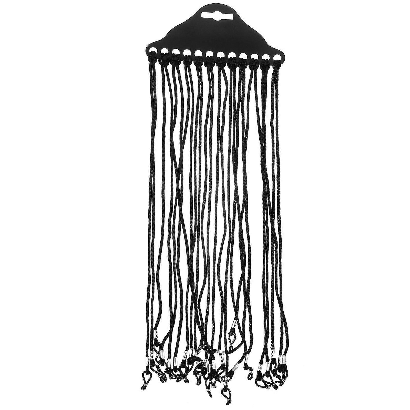 12pcs Nylon Eyeglass/Spectacle/Sunglass/Eyewear Cord Holder Neck String (Black)