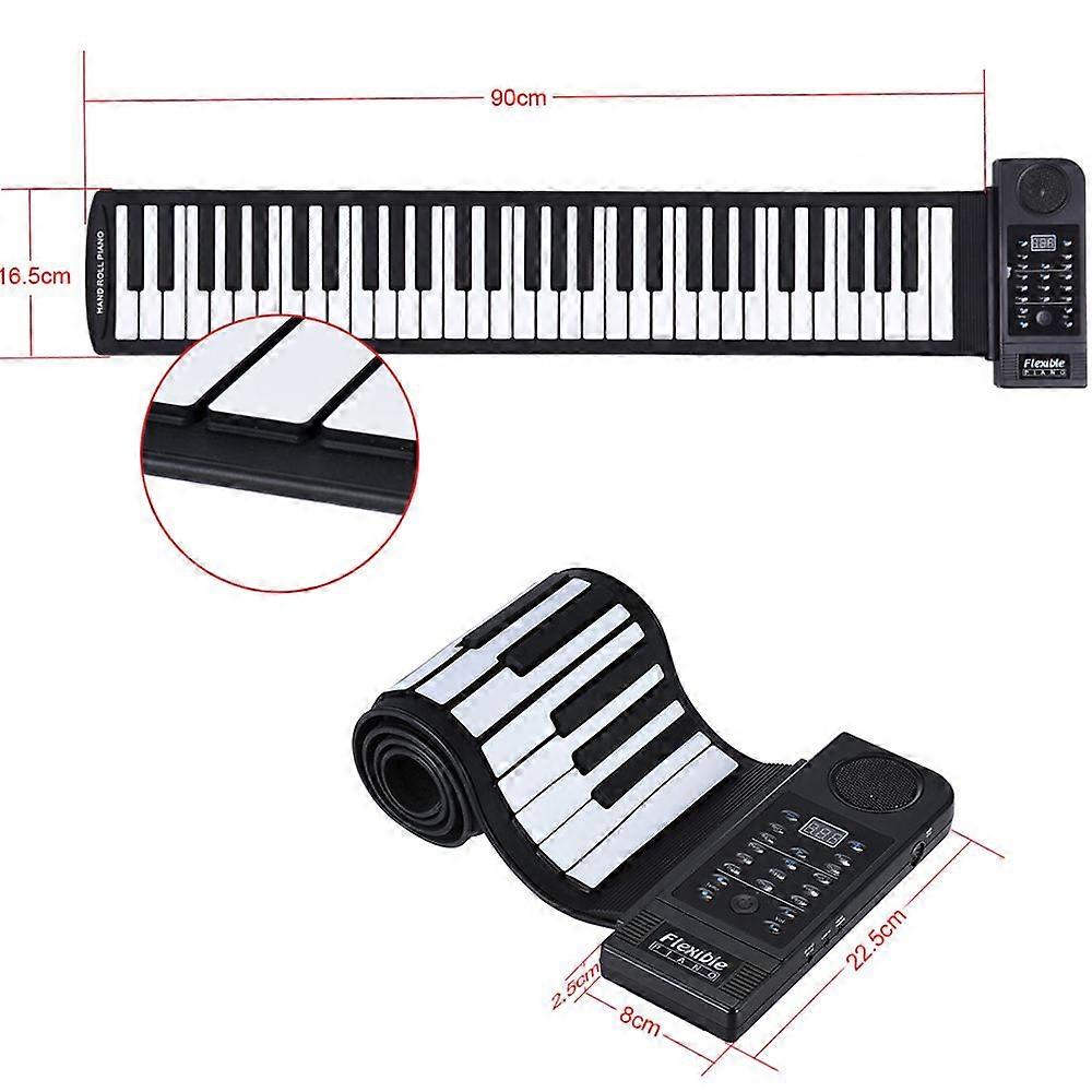 Portable Silicon 61 Keys Roll Up Piano Electronic MIDI Keyboard with Built-in Loud Speaker