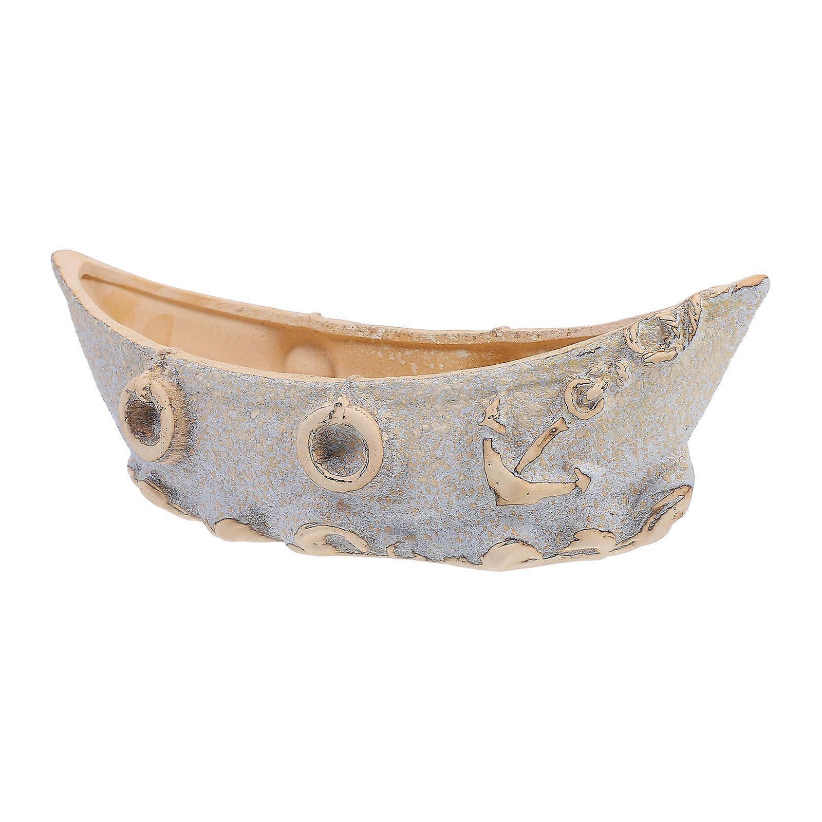 Boat Shaped Flower Pot Balcony Resin Planting Decorative 1Set