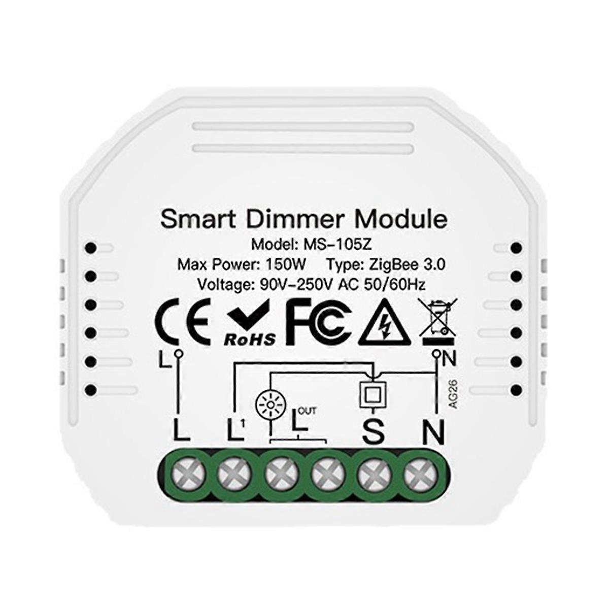 Smart Zigbee Switch Module 1-Way Dimming Curtain Switch App Remote Control for Home Voice Control