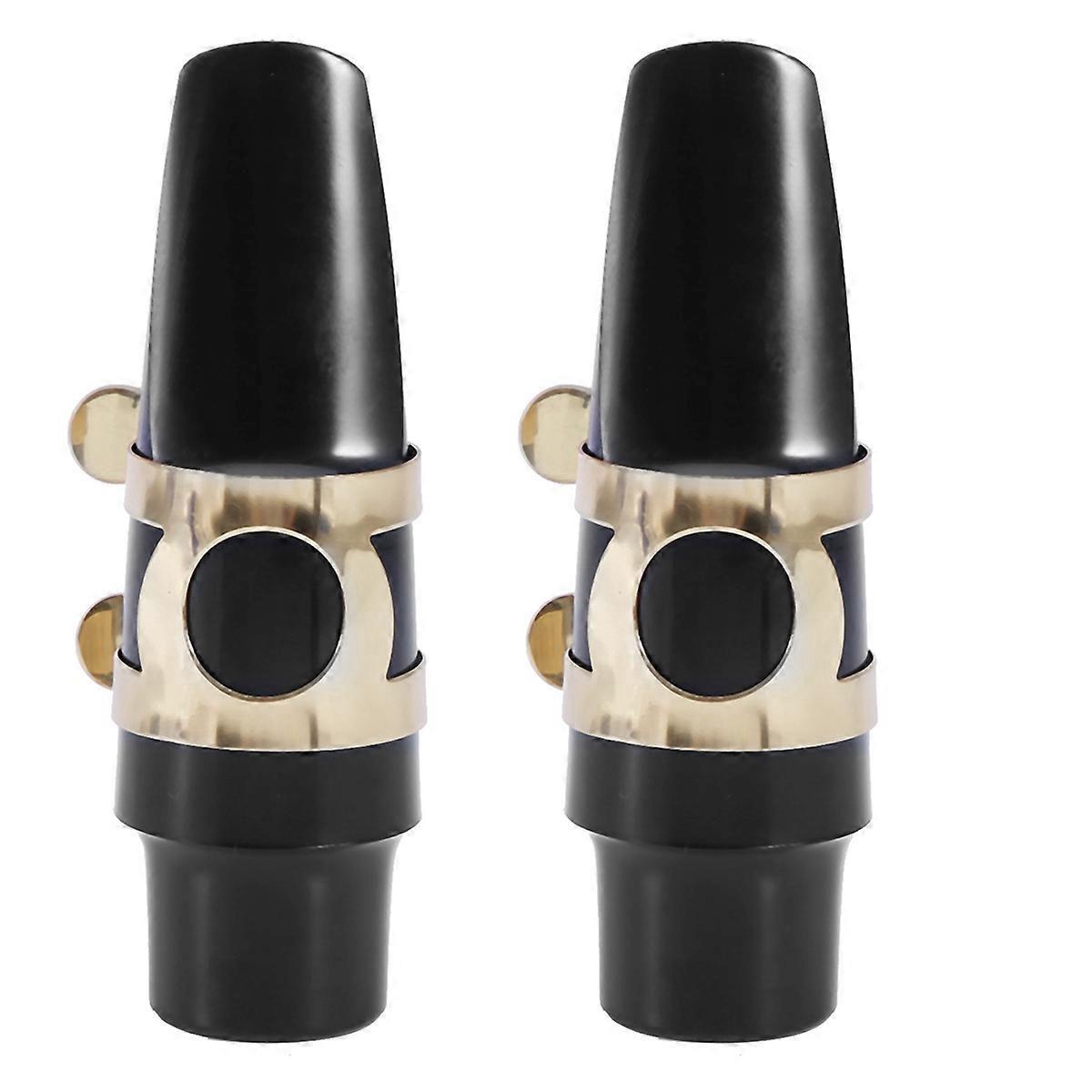 6X Alto Sax Saxophone Mouthpiece Plastic with Cap Metal Buckle Mouthpiece Patches Pads Cushions