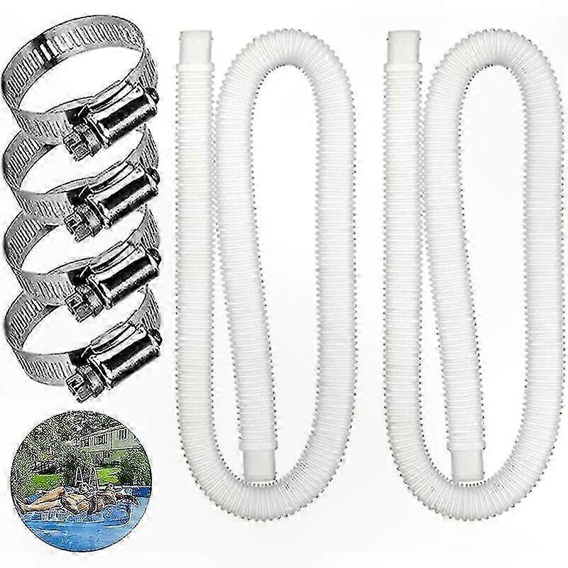 2-Pack Pool Filter Pump Hose for Above Ground Pools, Universal Fit for Pool Pumps and Filters