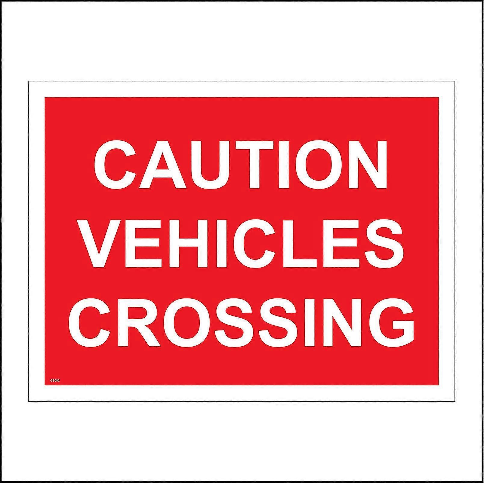 CS082 Caution Vehicles Crossing Sign