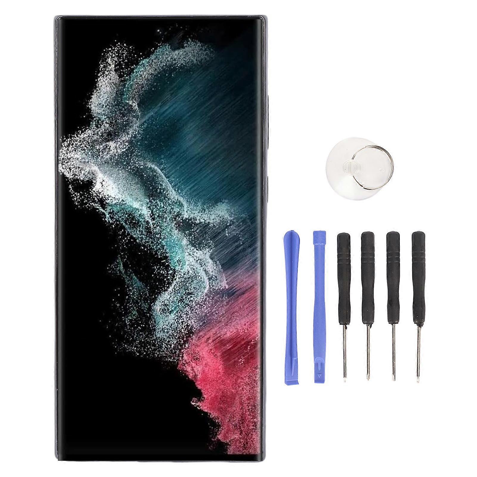 Replacement Galaxy S23 Ultra 5G 6.8 Inch Phone TFT Display Touch Screen Digitizer Assembly with Repair Tools for SM S908B S908U