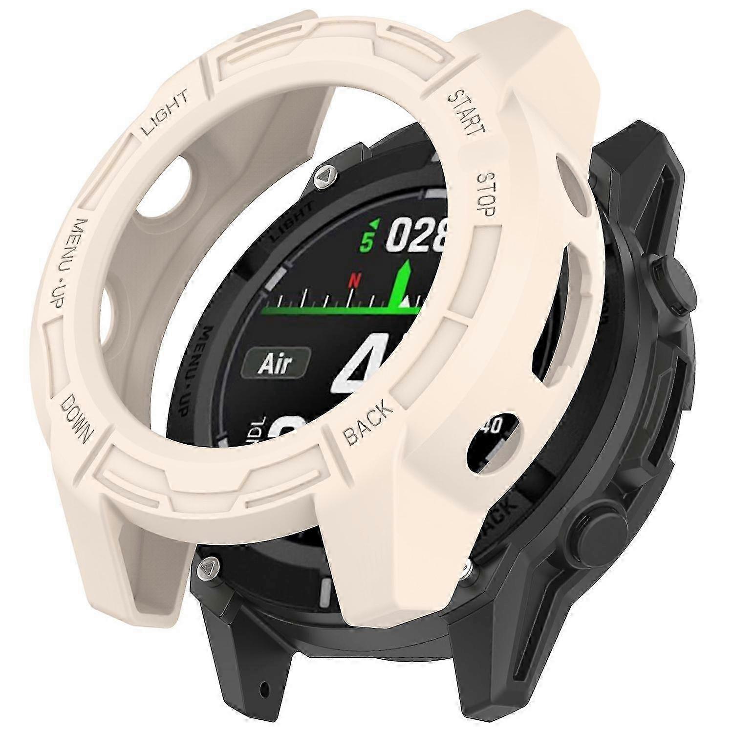 Soft TPU Shockproof Watch Case with Hollow Bumper Frame for Garmin Descent G2 - Green