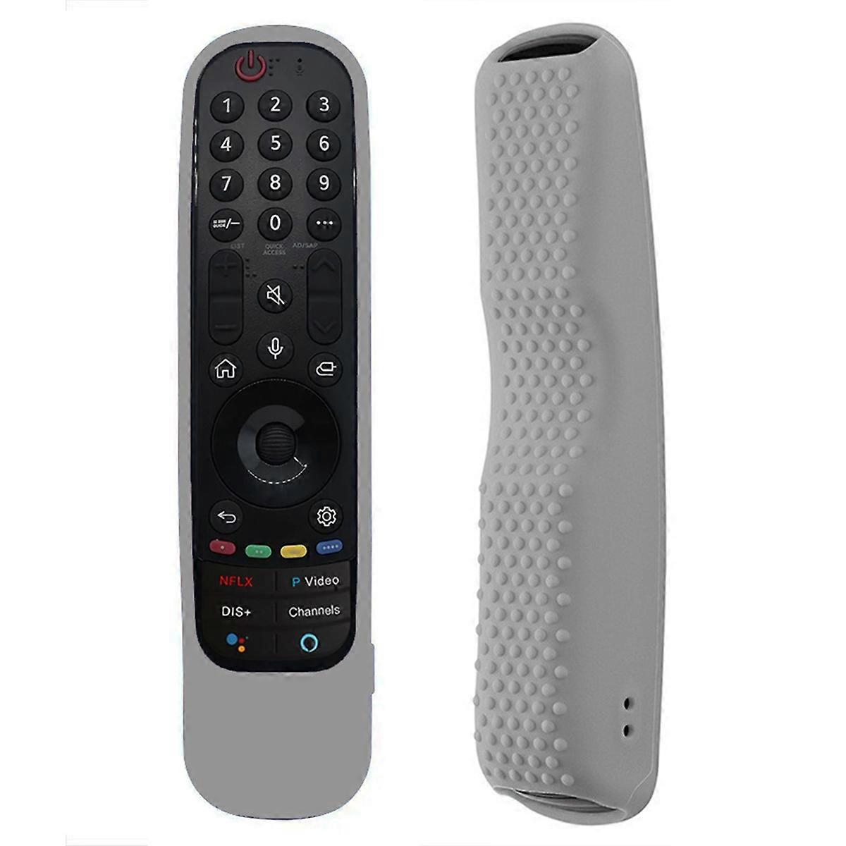 Silicone Remote Cover for Smart TV an-MR21 MR22 Anti-Shock Illuminated Case,Grey