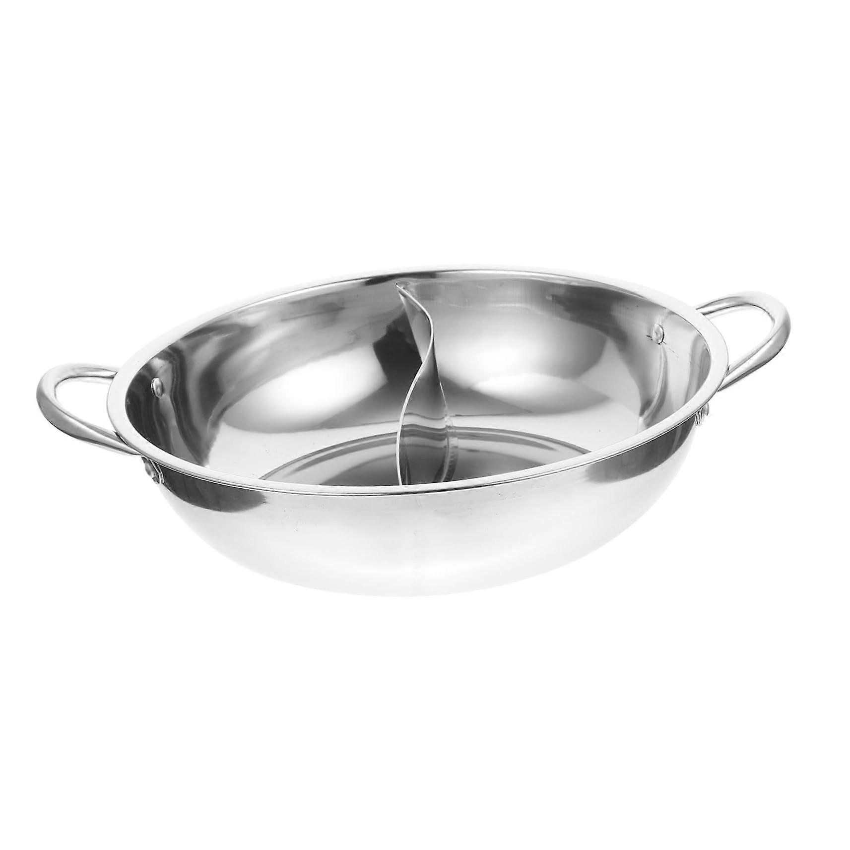 Stainless Steel Cooking Pot Double Flavor Hot Pot Two-Section Induction Compatible Kitchenware