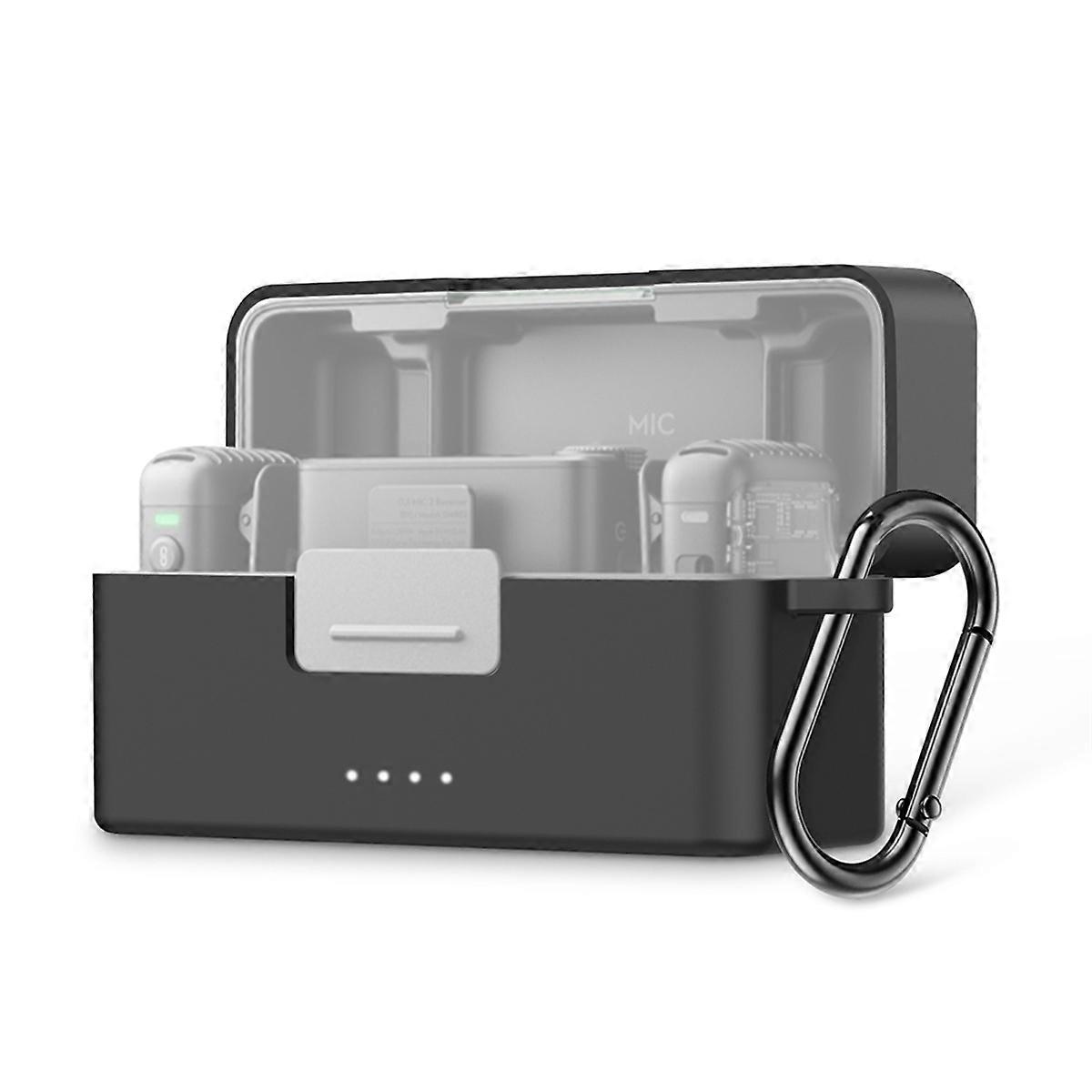Silicone Protective Cover for Mic 2 Shockproof Soft Shell Case for Wireless Microphone Charging Box Black