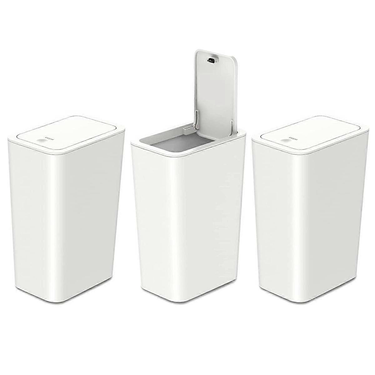 2.6 Gallon / 10 Liter Small Trash Can with Lid, Garbage Can with Lid, Waste Basket for Bathroom, K