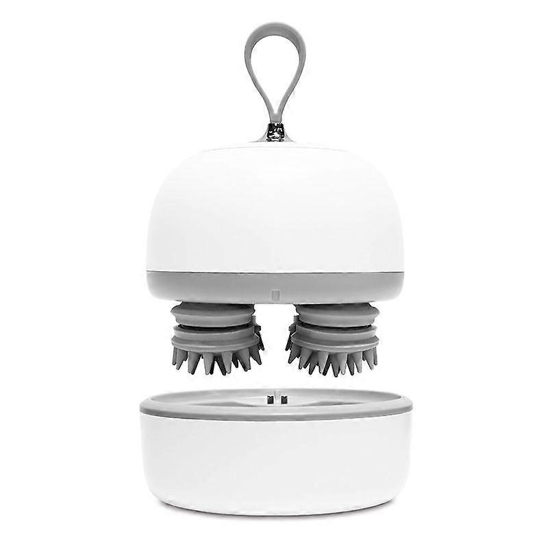 Electric scalp massager, 4 modes of cleaning brush head, timed massage, for head relaxation-1(white)
