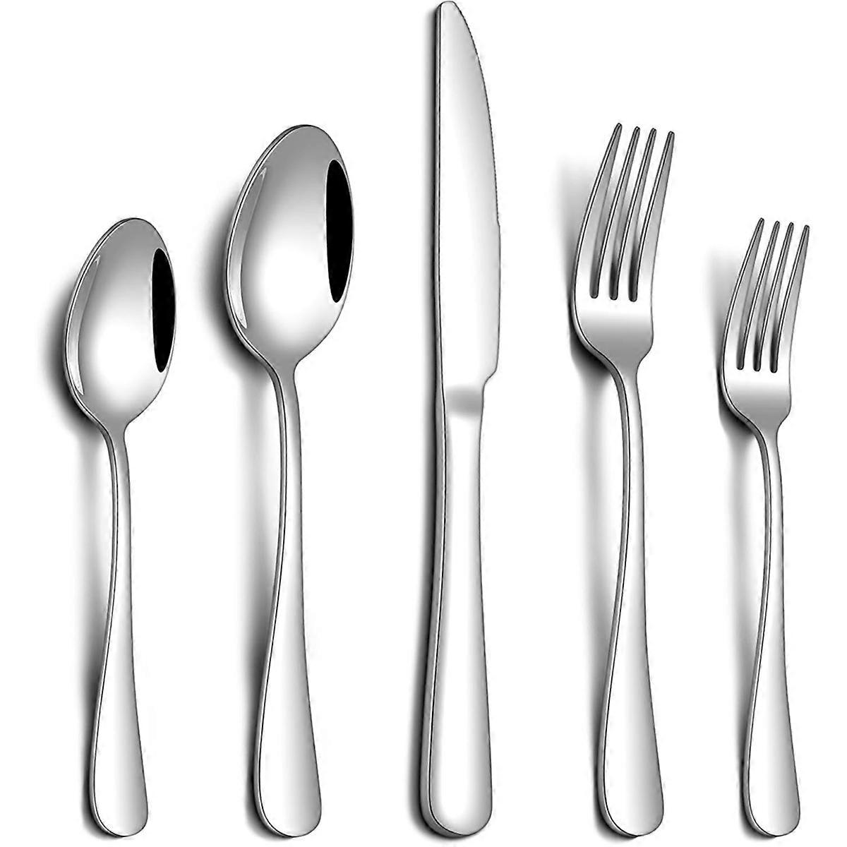 20 Piece Silverware Set, Stainless Steel Flatware Set for 4 Food Grade Cutlery Utensil Set Include Knife,Fork Spoon