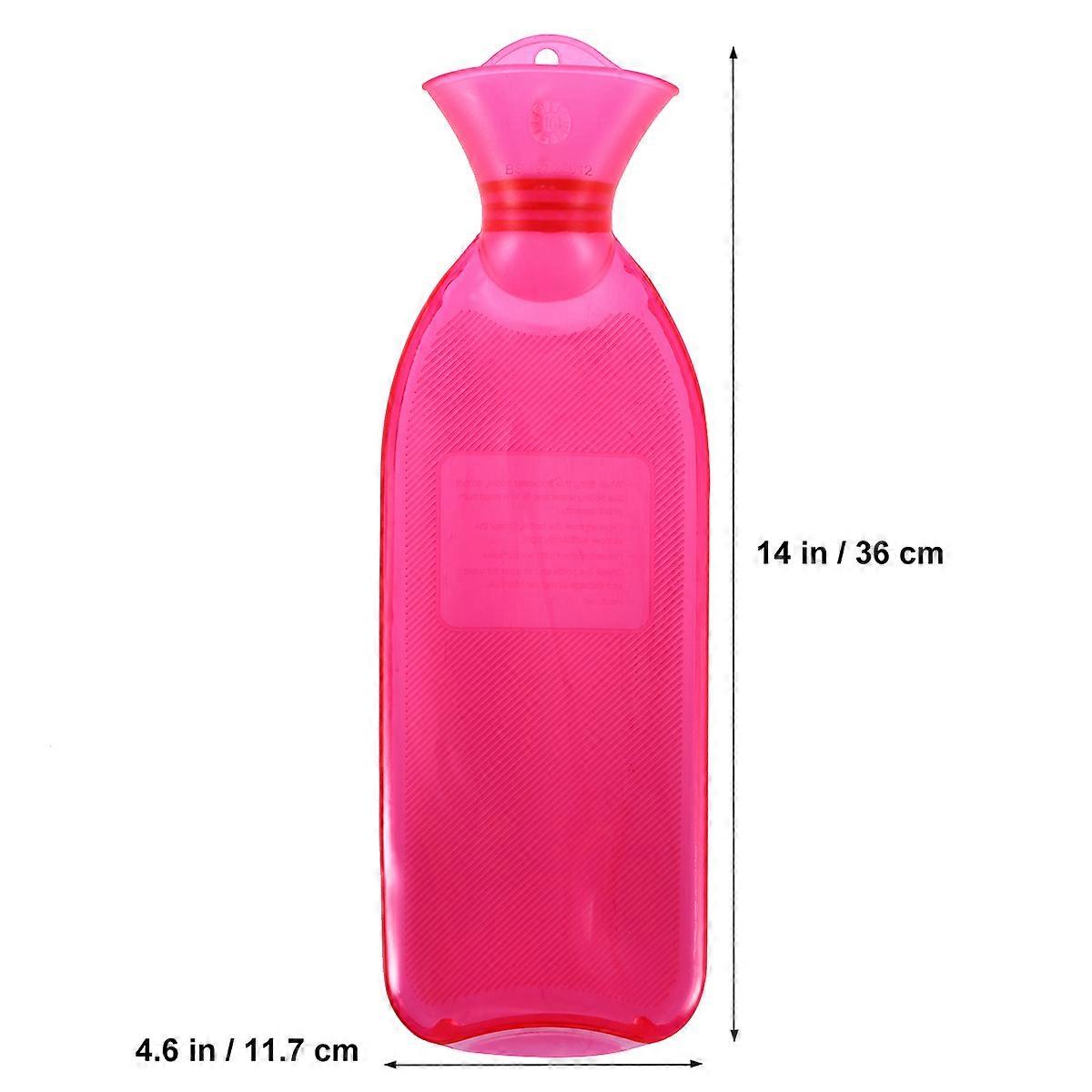 PVC Hot Water Bag Hot Water Bottle for 2Pcs Transparent Pink