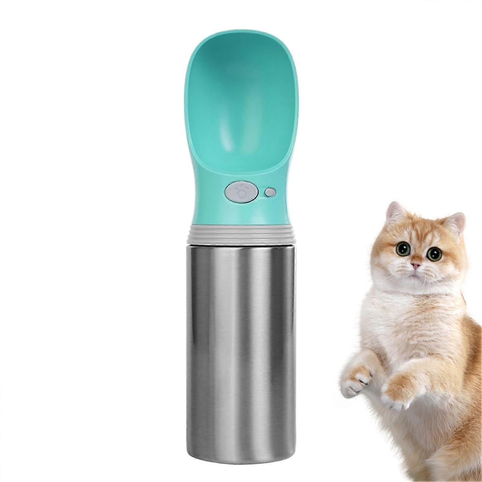 Dog Drinking Bottle 400ml | Stainless Steel Spill Proof Water Dispenser for Travel, Camping, Road Trips, and Beach Walks