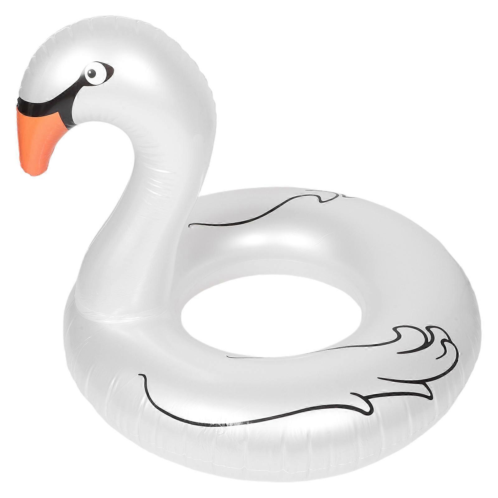 Inflatable White Goose Swimming Ring for Adults with Water Float