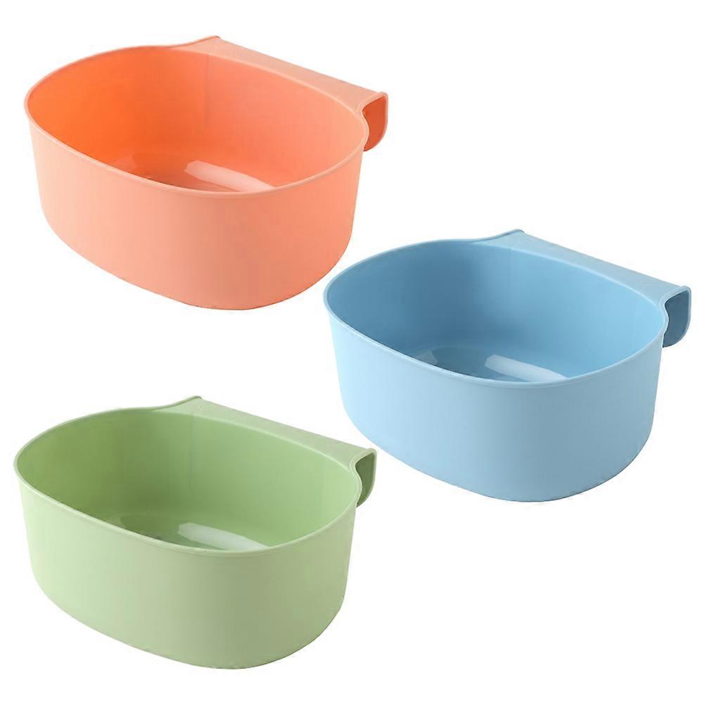 Kitchen Garbage Storage Box Hanging Plastic Container 3Pcs Household Use
