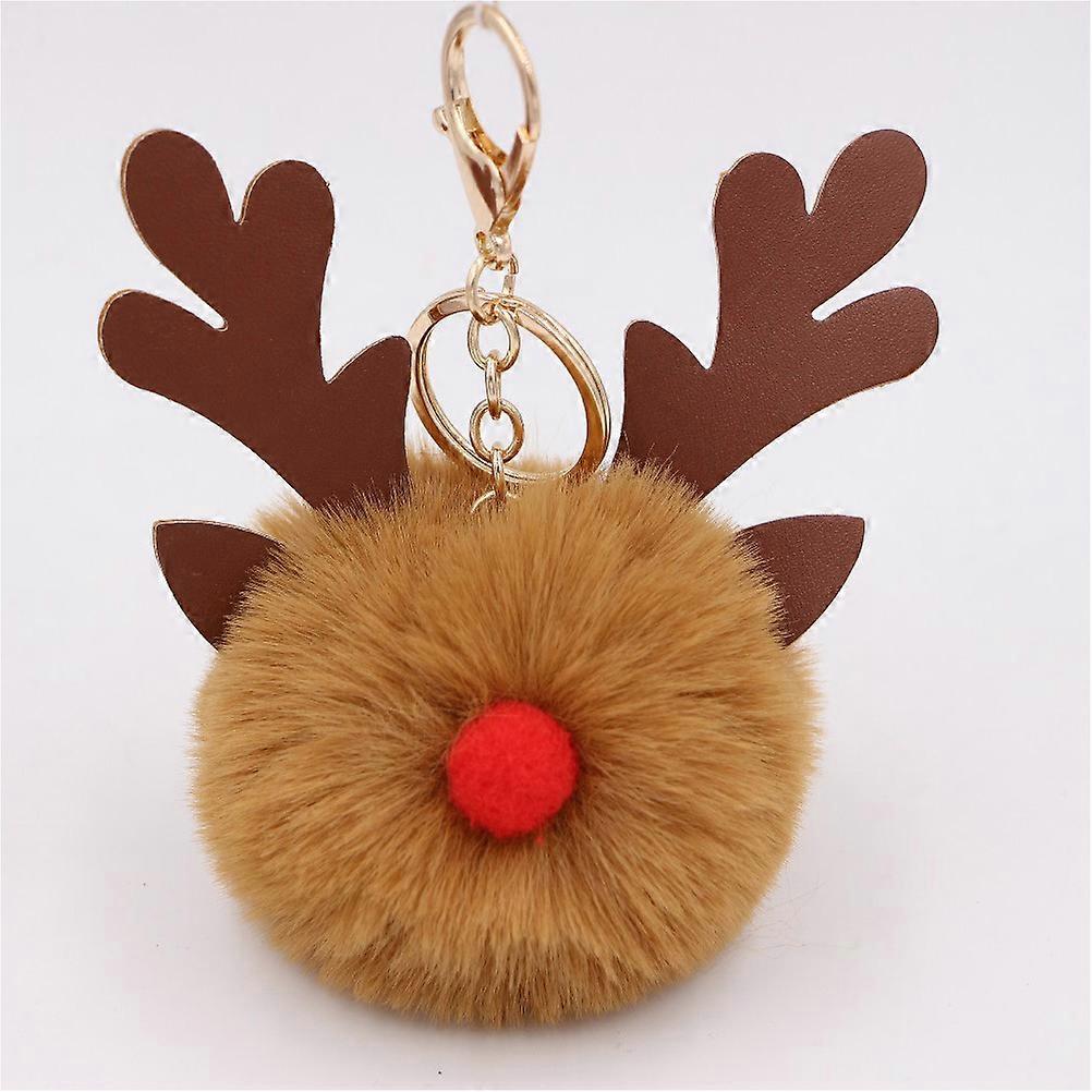 Christmas Keyring Elk Keychain for Families Assorted Color 2Pack