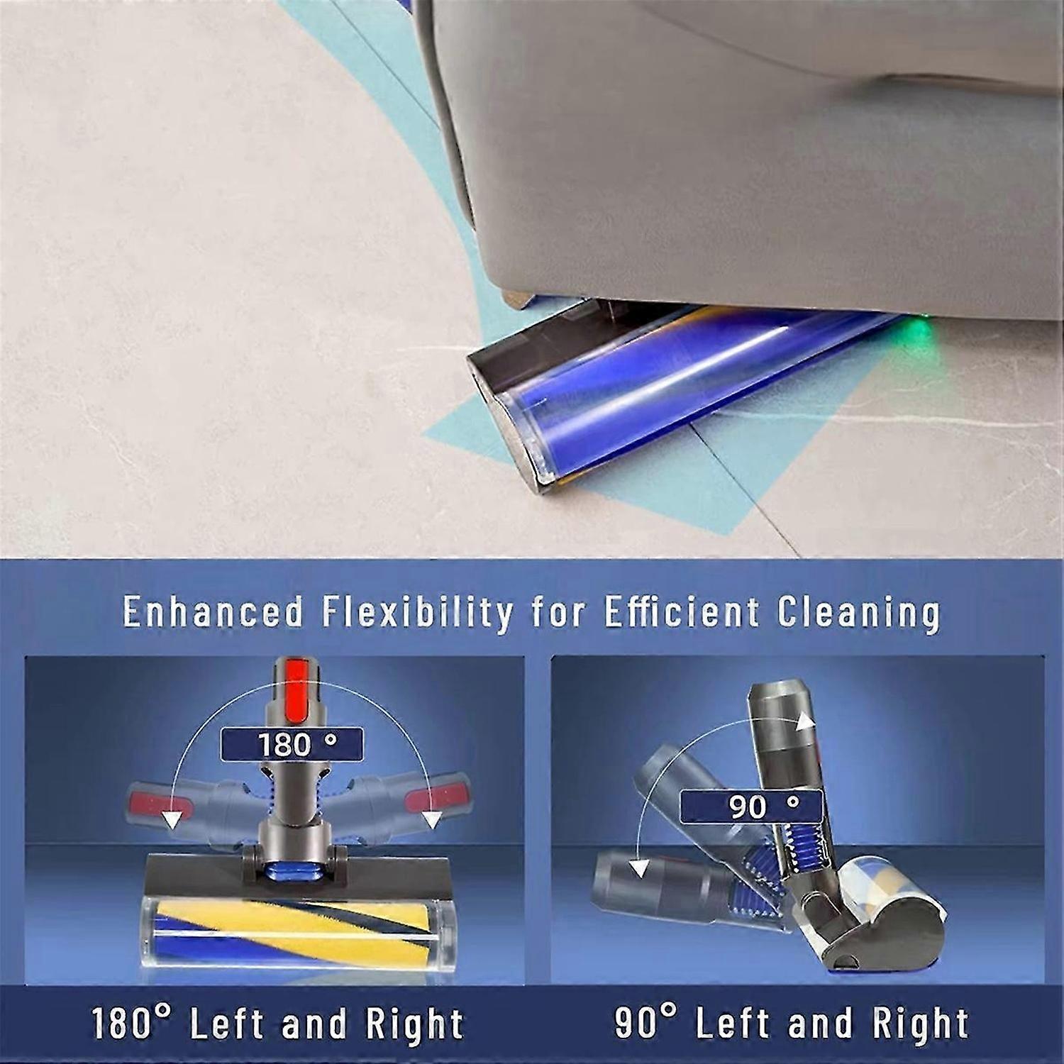 Dust Detect Vacuum Attachment for V15 V11 V10 V8 V7 Hardwood Floor Head Soft Roller Brush with Optic