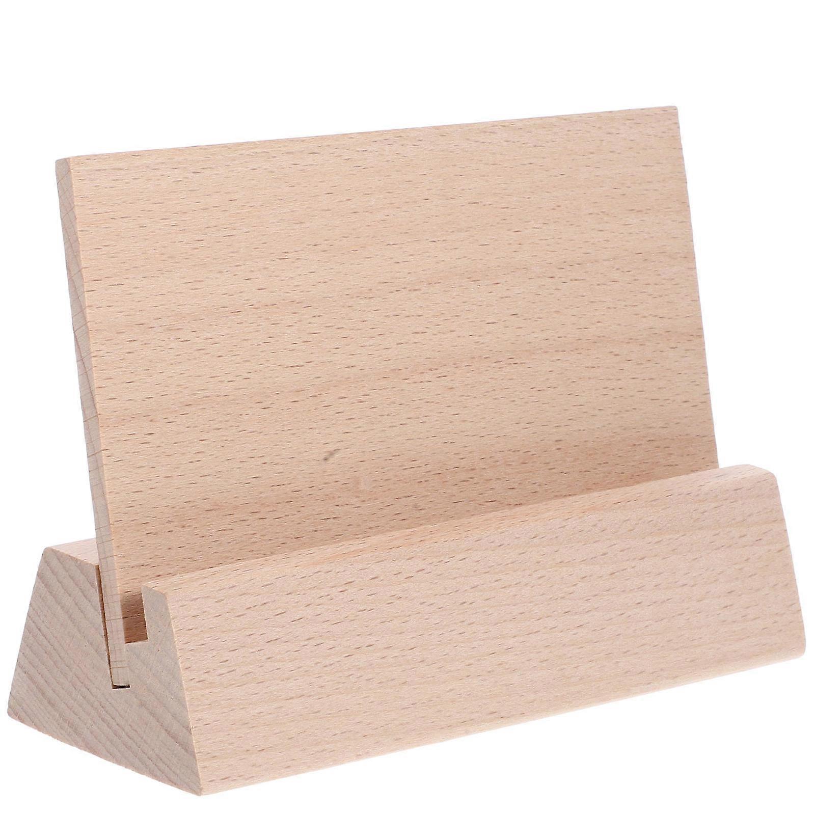 Card Display Holder Wooden Desk Calendar Base for 4Pcs Cards Displaying Stand