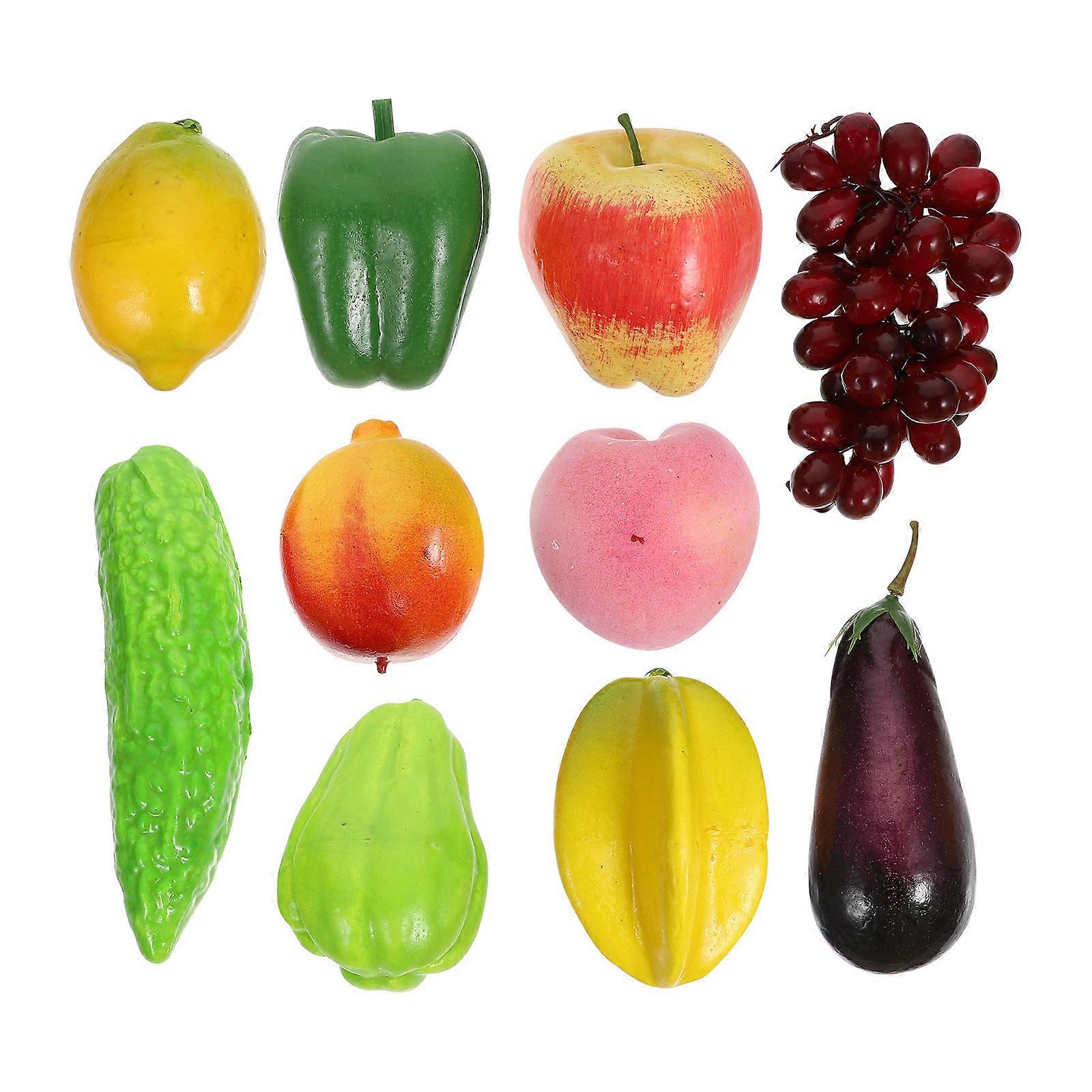 Simulated Fruit and Vegetable Models for Decoration 1Set Foam Material