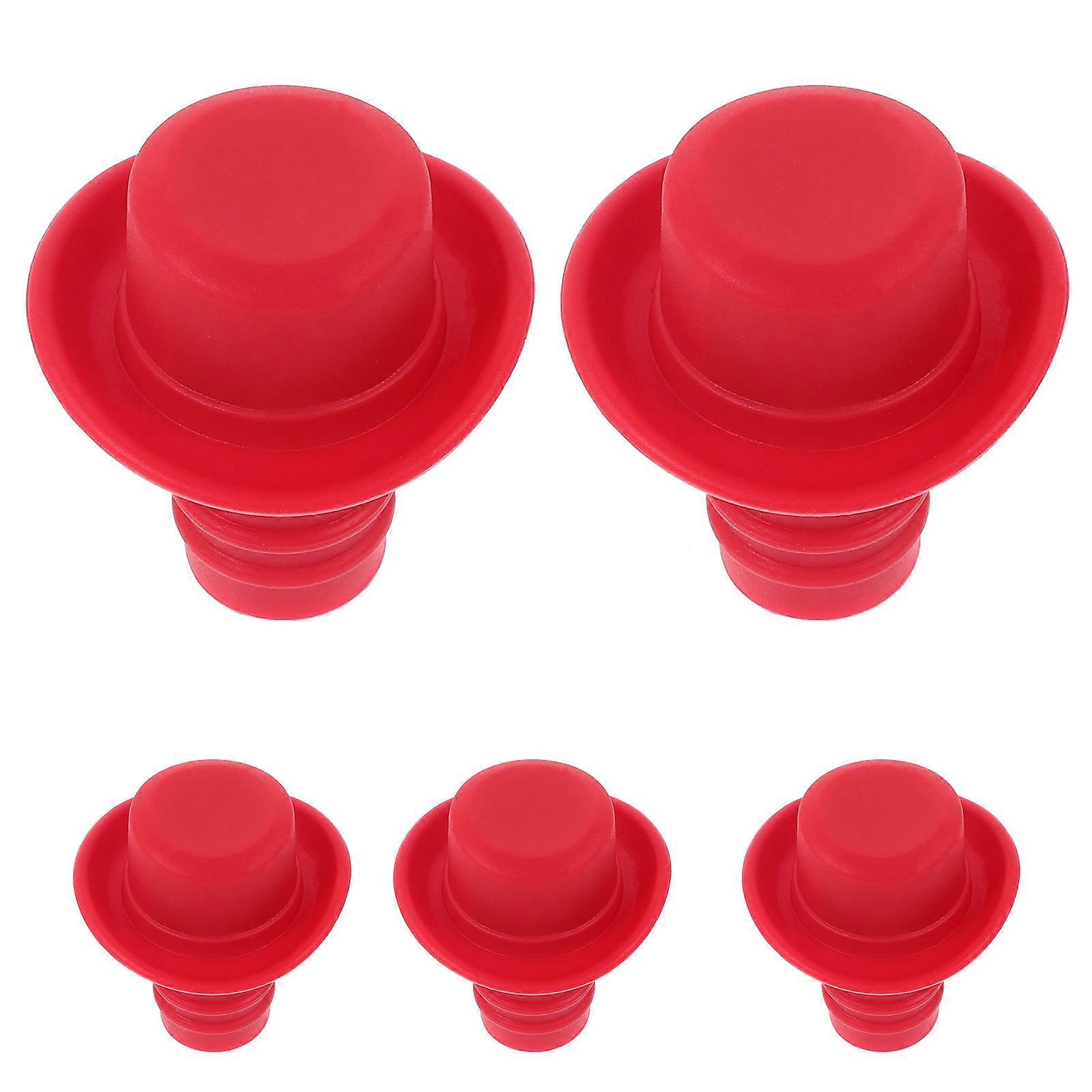 Hat Shaped Silicone for Sealing 5Pcs Red Silicone