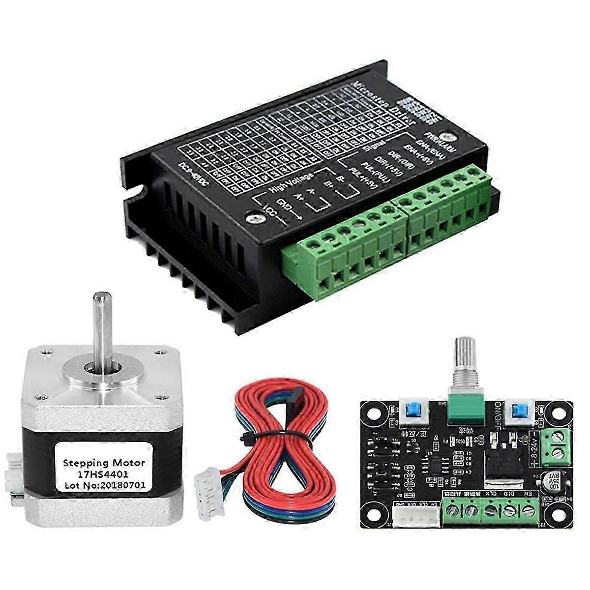 ערכת נהג מנוע צעד 17HS4401 + TB6600 4A + MKS OSC מתכוונן קדימה ואחורה מהירות עבור שולחן הזזה CNC חרט