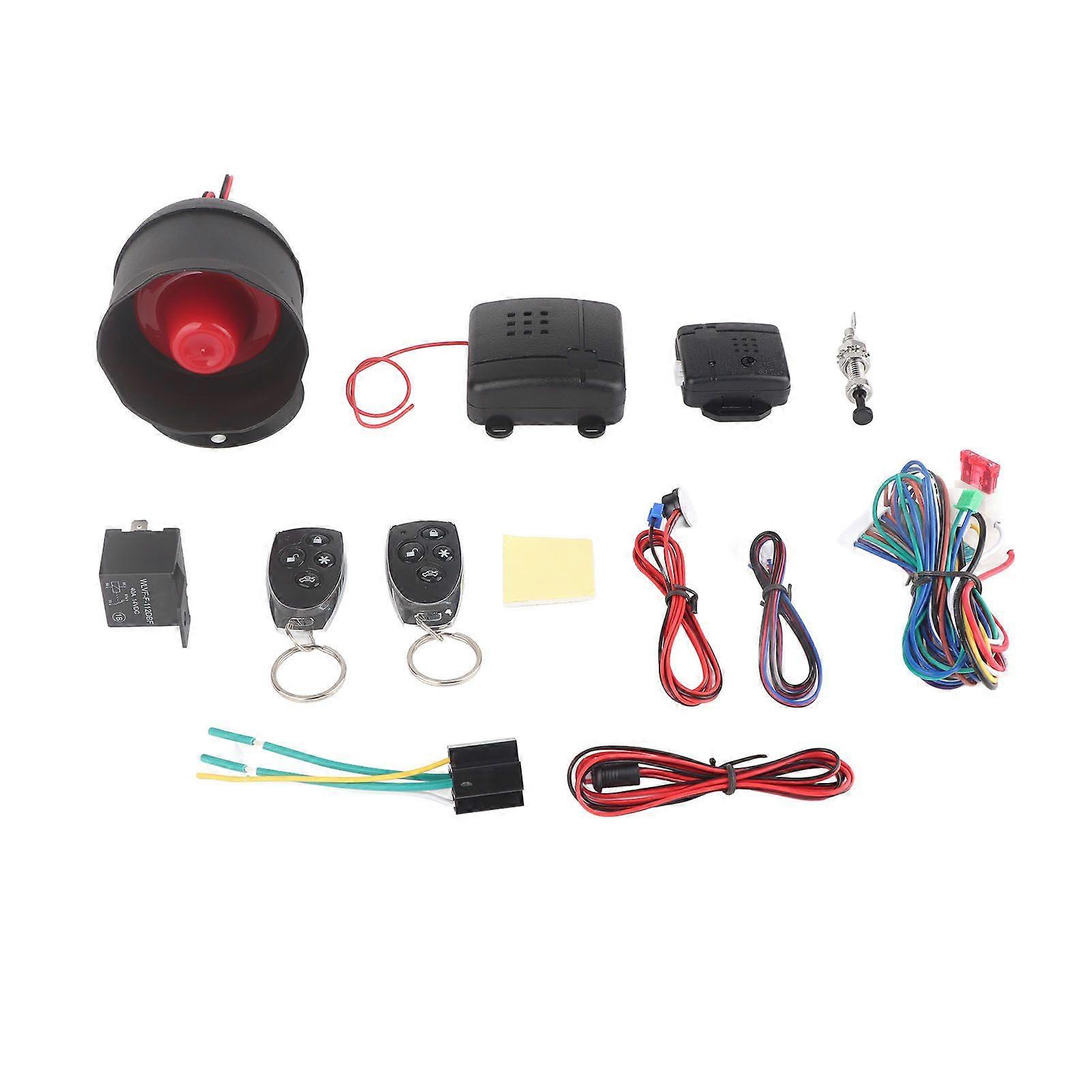 1 Way Car Auto Vehicle Burglar Alarm Keyless Entry Security Alarm System with 2 Remote